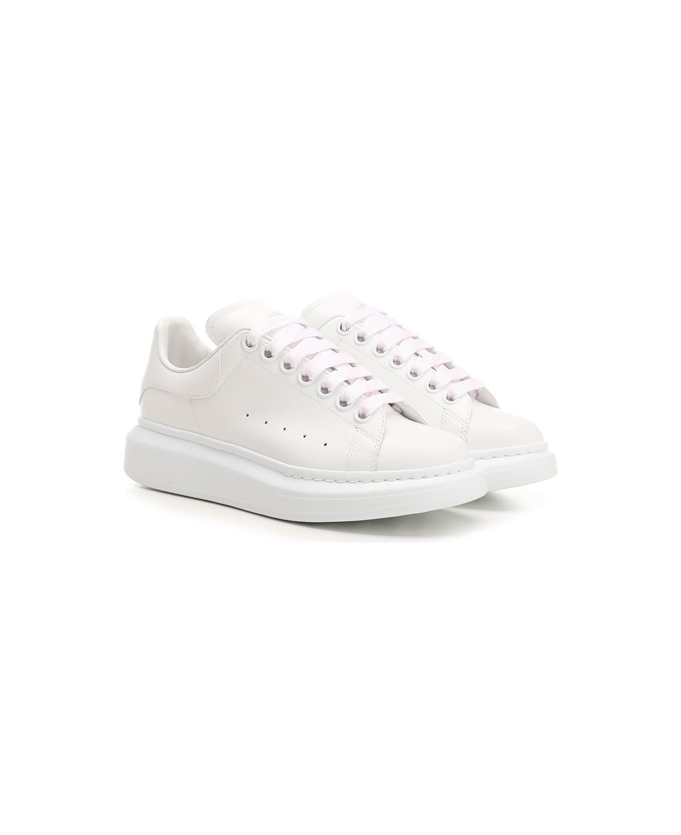 Alexander McQueen Oversized Sneakers With Black Heel - White