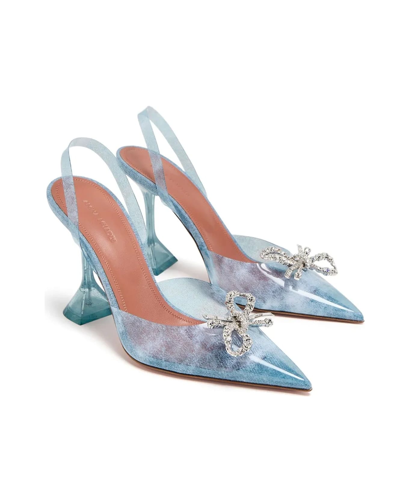 Amina Muaddi 95mm Rosie Glass Pumps - Blue