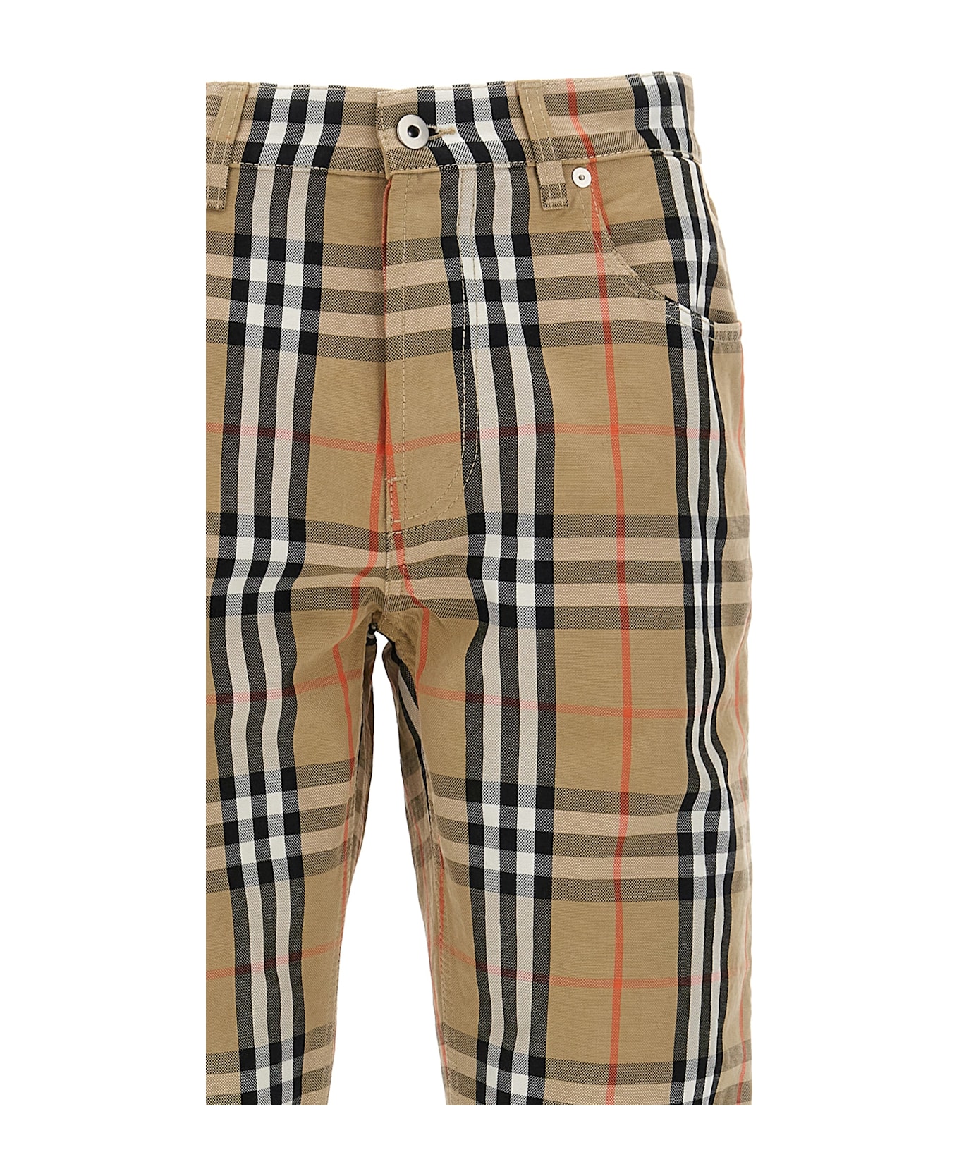 Burberry Check Pants - Beige