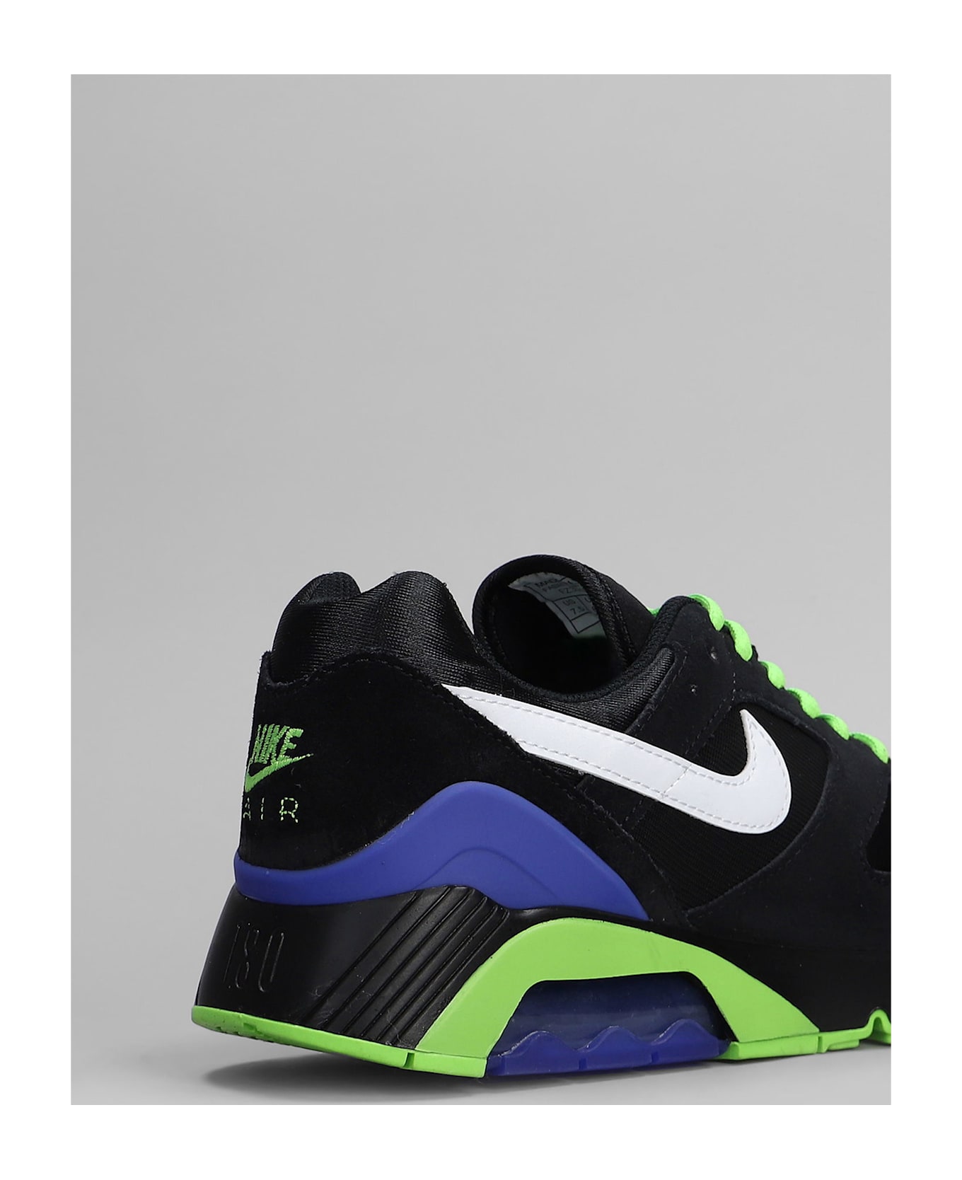 Nike Air 180 Qs Sneakers In Black Suede And Fabric - black