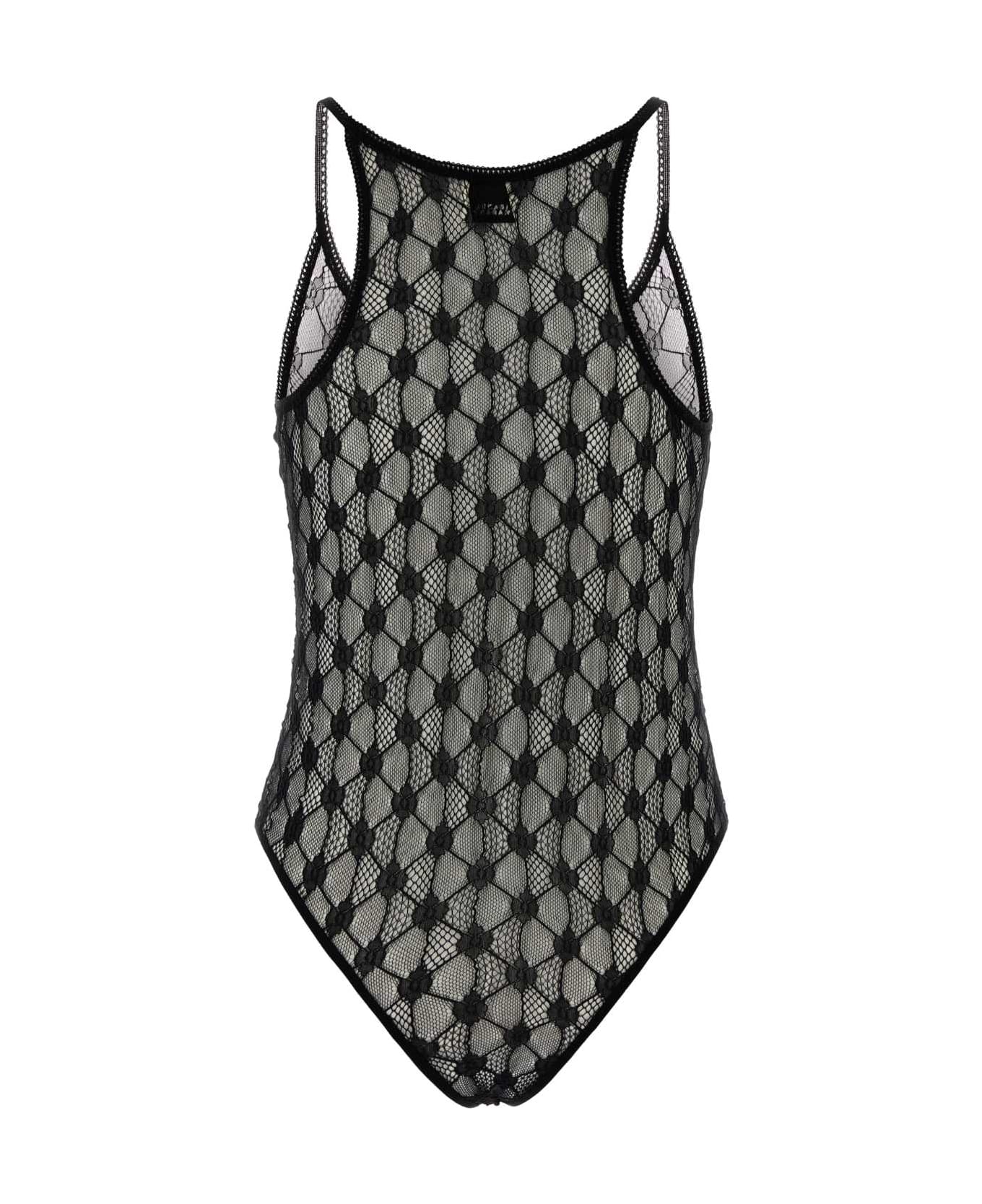 Isabel Marant Black Stretch Lace Mildy Bodysuit - BLACK