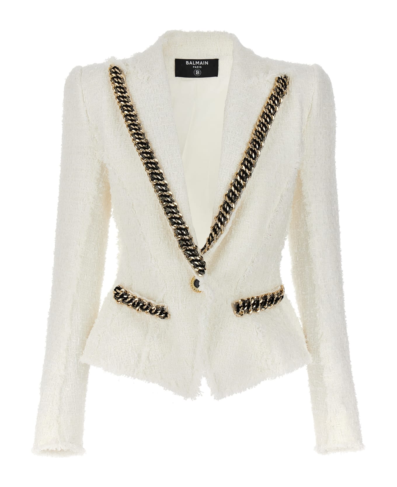 Balmain Tweed Blazer - White