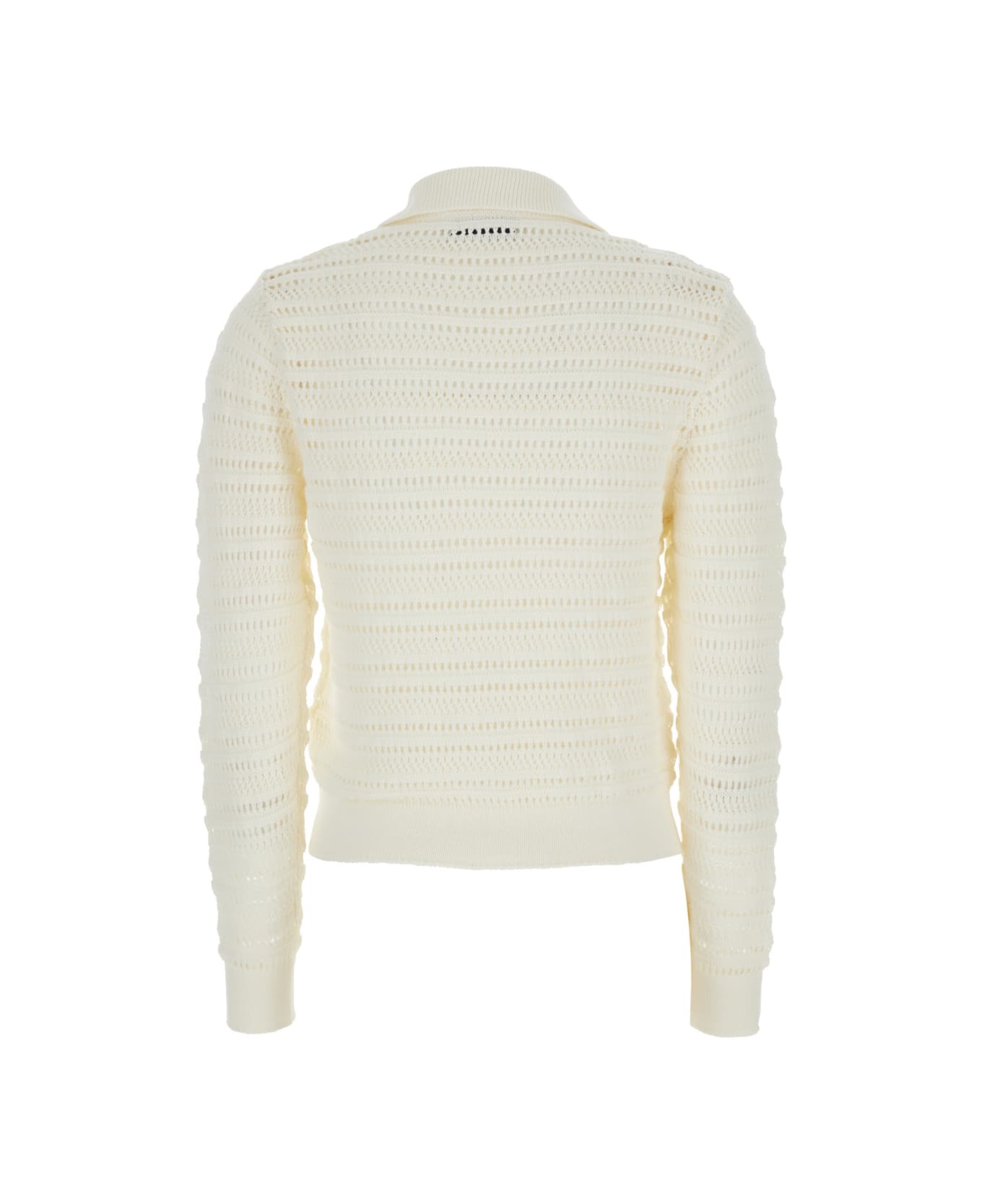 Dunst White Cardigan With Spread Collar In Cotton Woman - White