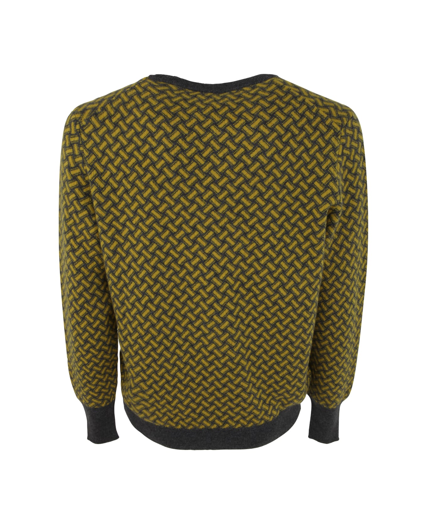 Drumohr Long Sleeve Crew Neck Sweater - Yellow Grey
