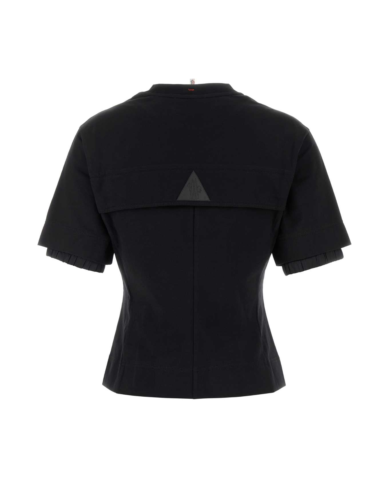 Moncler Grenoble Black Stretch Cotton T-shirt - 999