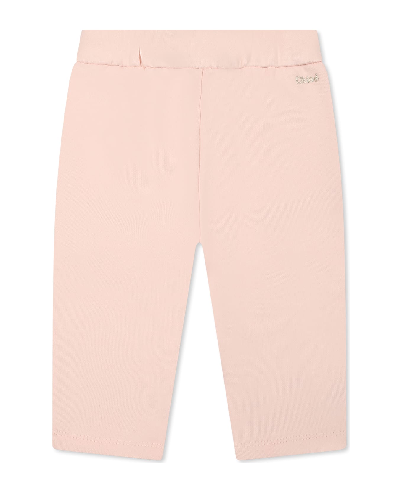 Chloé Pink Trousers For Baby Girl Wtih Logo - Pink