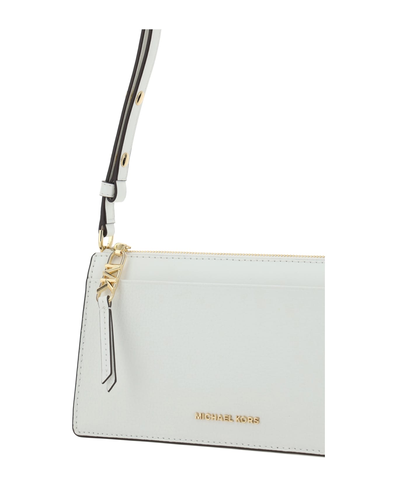 MICHAEL Michael Kors Empire Leather Shoulder Bag - Optic White