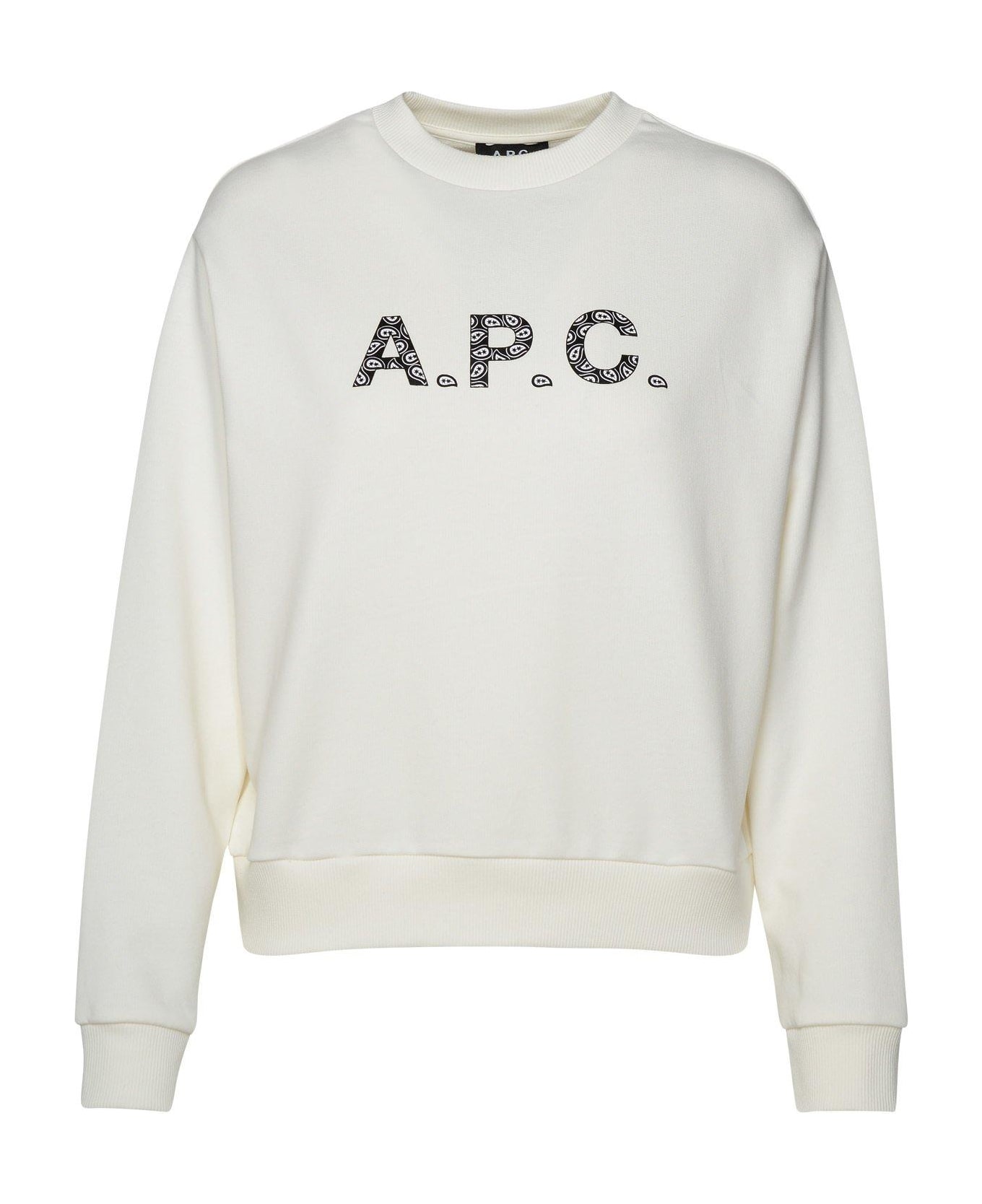 A.P.C. Logo-printed Crewneck Sweatshirt - CREAM