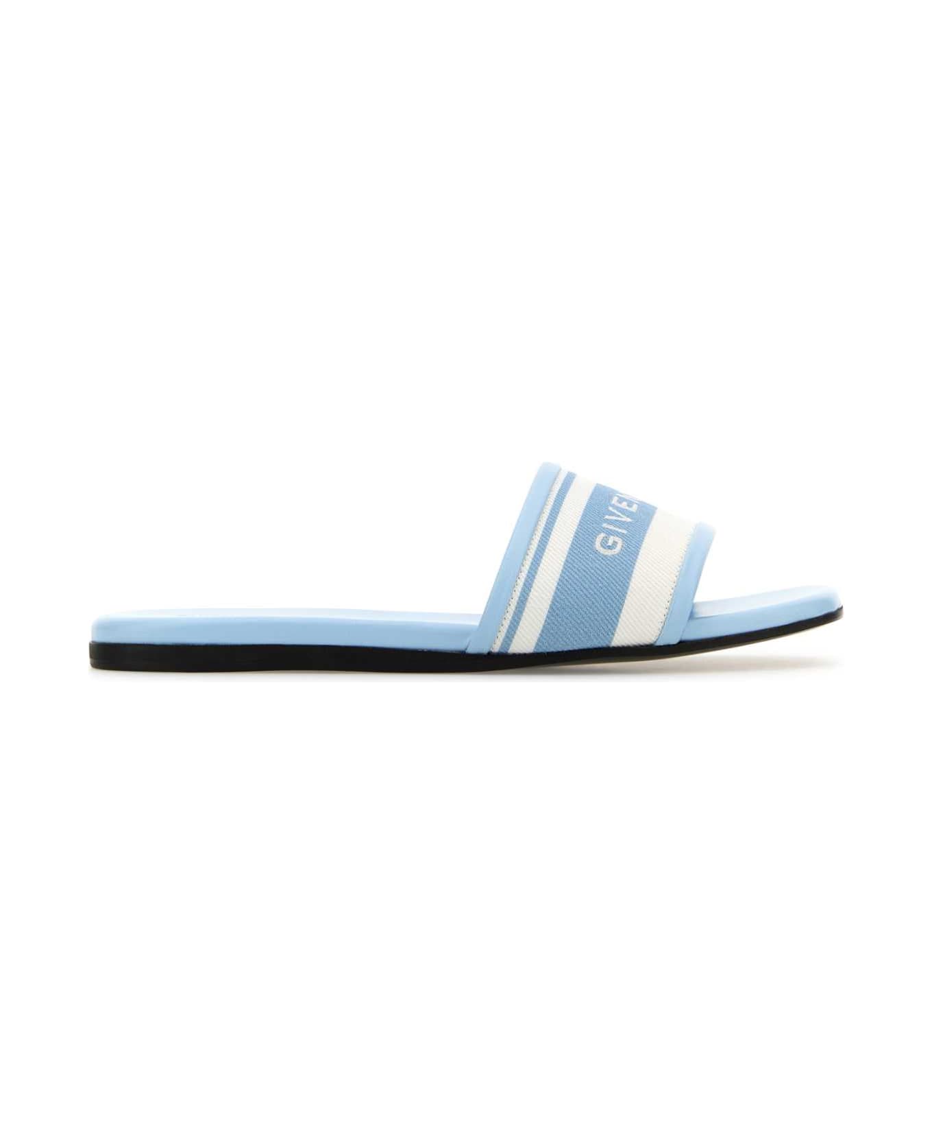 Givenchy Two-tone Canvas 4g Slippers - WHITEBLUE