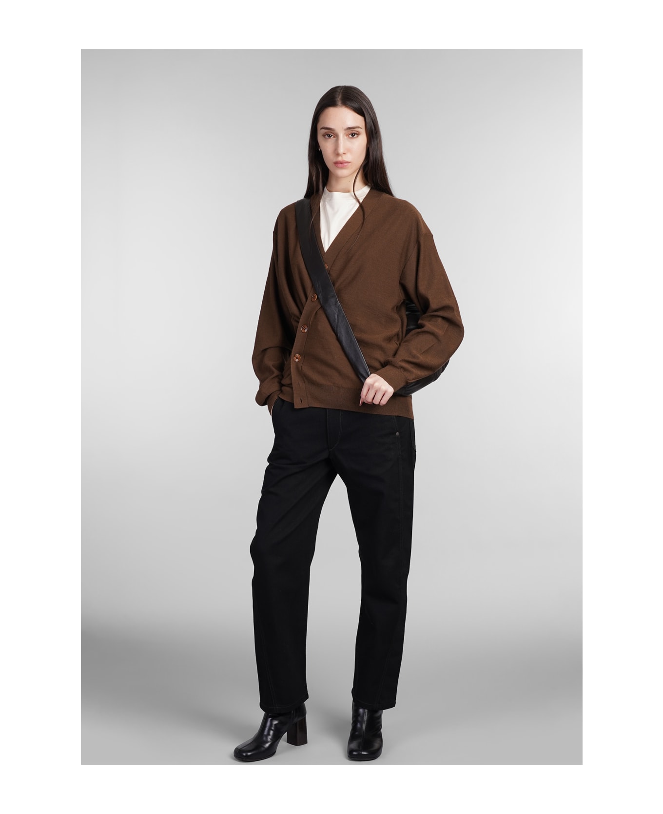 Lemaire Cardigan In Brown Wool - brown