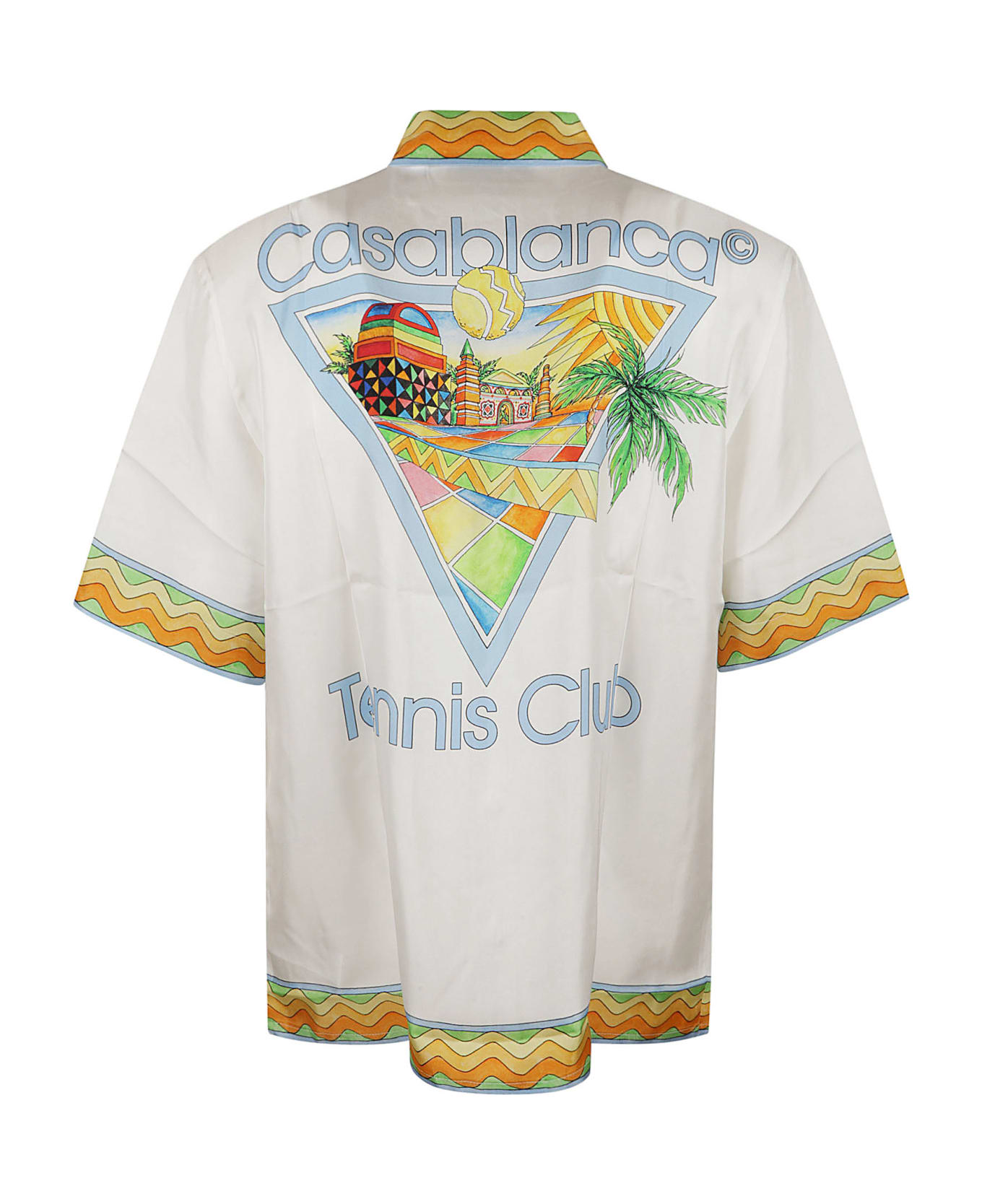 Casablanca 'afro Cubism Tennis Club' Silk Shirt - White シャツ