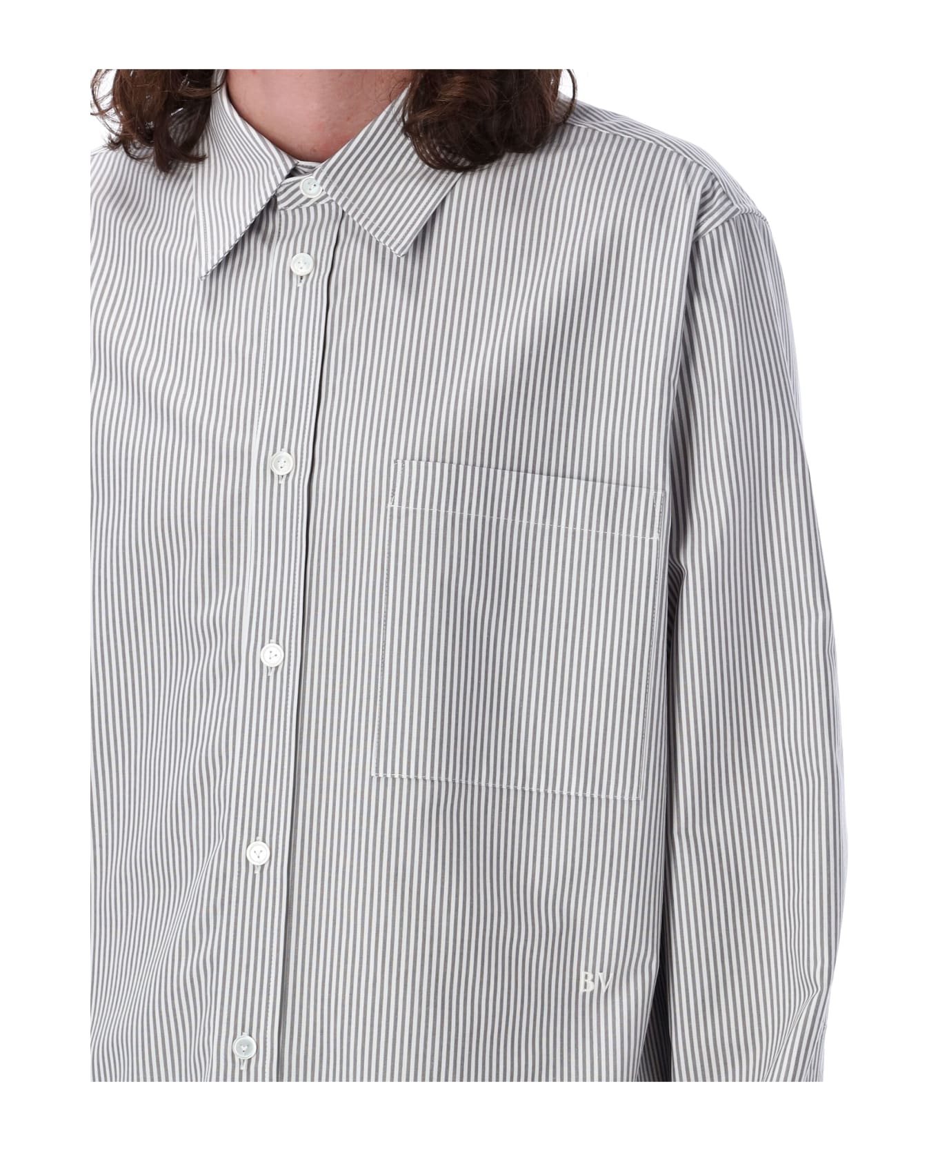 Bottega Veneta Shirt Stripes - GREY WHITE STRIPES