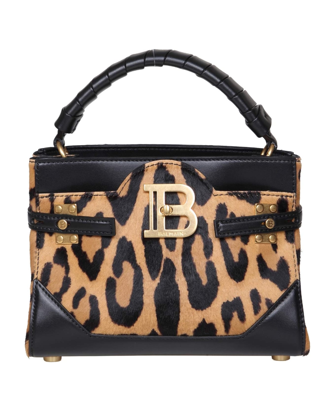 Balmain Leather And Pony Bbuzz Bag - MACULATED
