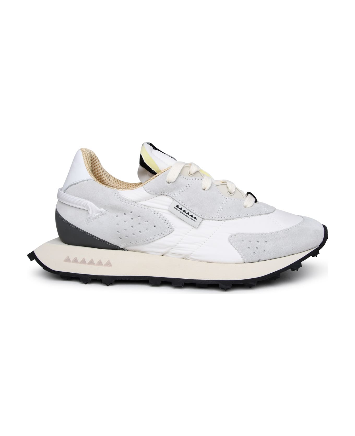 RUN OF Two-tone Suede Blend Sneakers - White