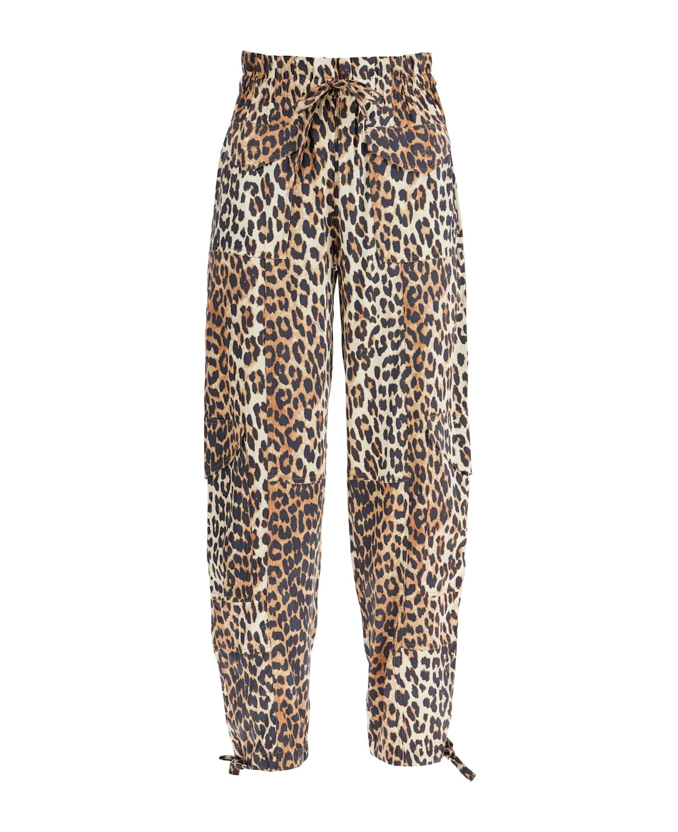 Ganni Leopard Print Pants - LEOPARD (Brown)