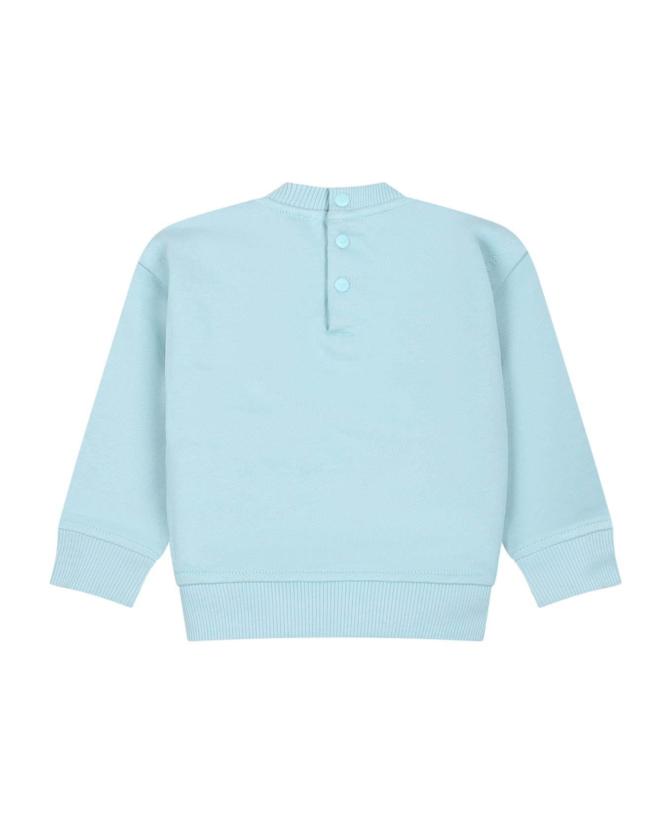 Emporio Armani Light Blue Sweatshirt For Baby Boy With The Smurfs - Light Blue