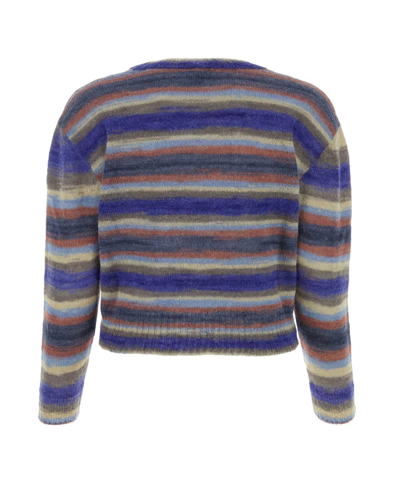 A.P.C. Embroidered Mohair And Alpaca Blend Abby Sweater - BLEU