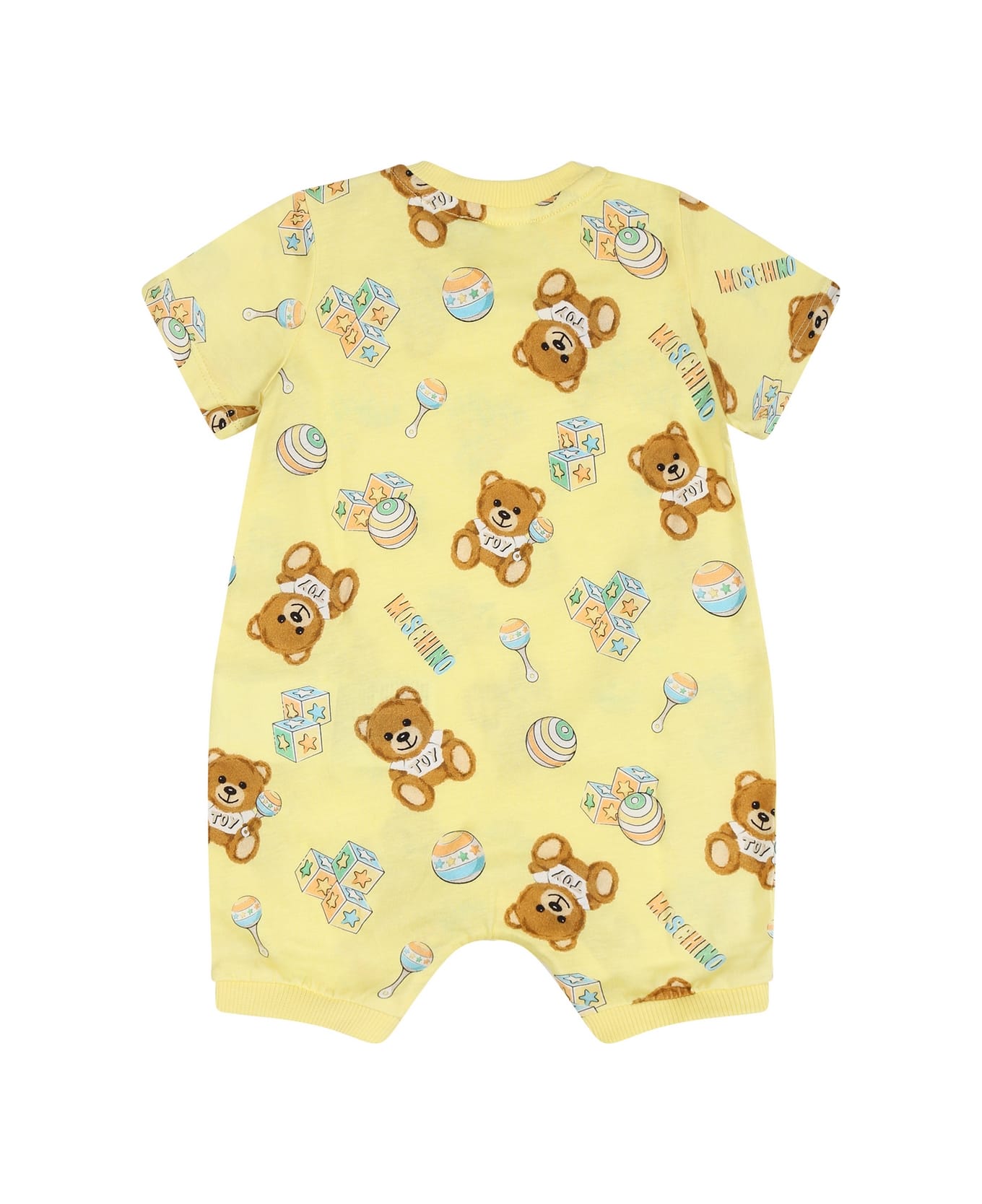Moschino Yellow Set For Baby Kids With Teddy Bear - Yellow
