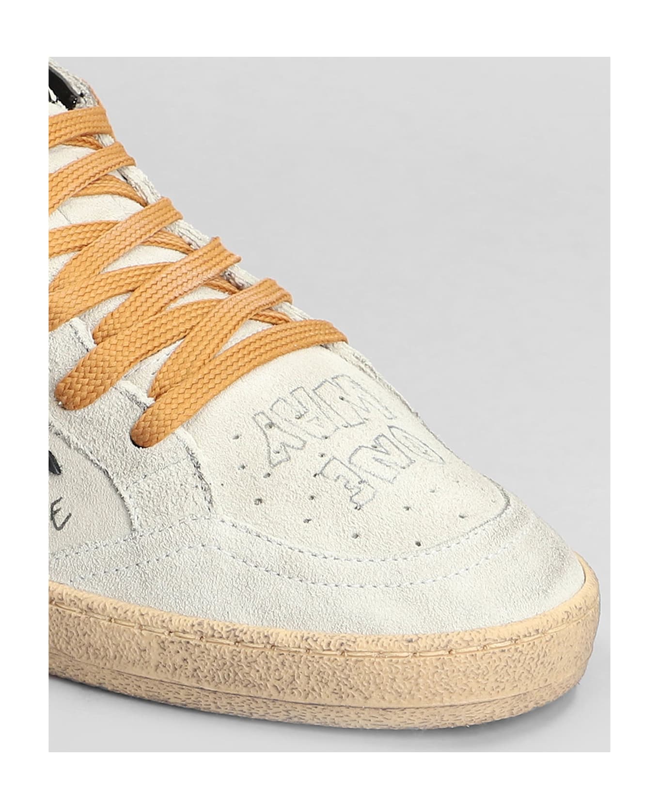 Golden Goose Ball Star Sneakers In Grey Suede - grey