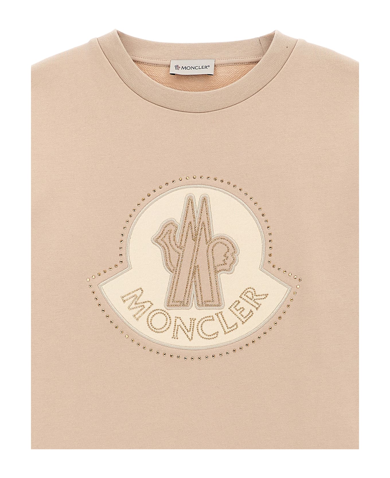 Moncler Rhinestone Logo Sweatshirt - Pink
