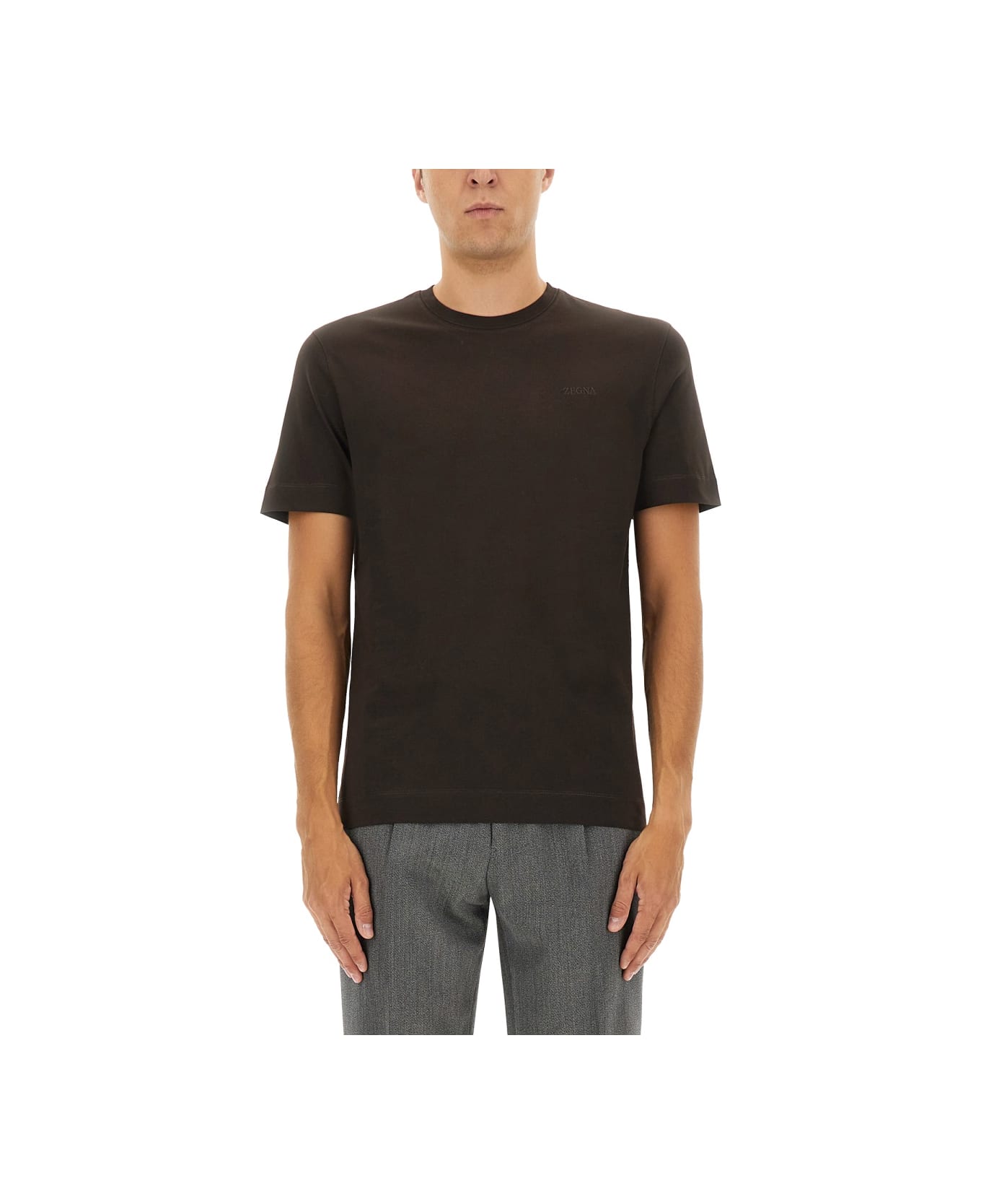 Zegna Cotton T-shirt - BROWN