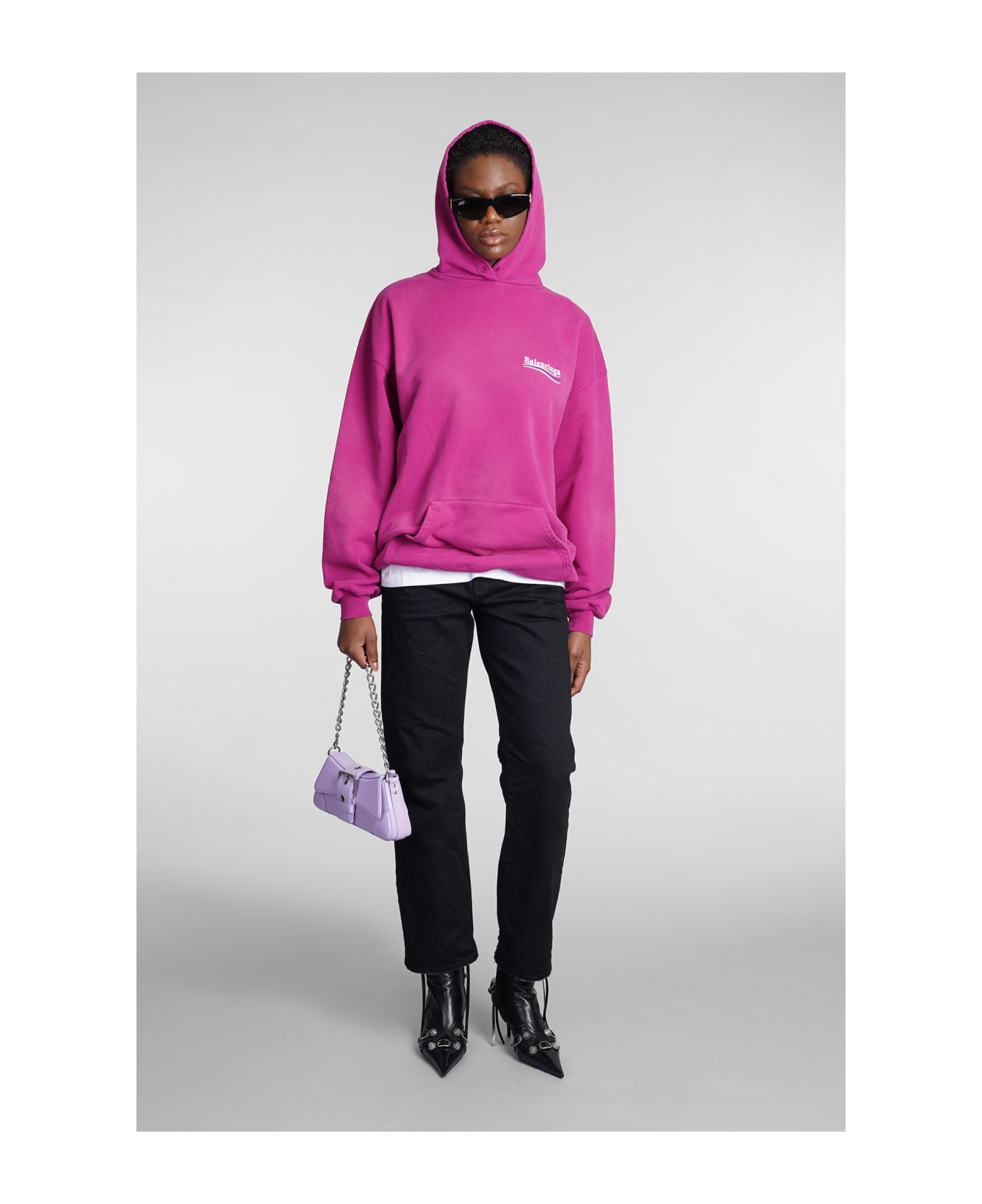 Balenciaga Sweatshirt In Rose-pink Cotton - rose-pink