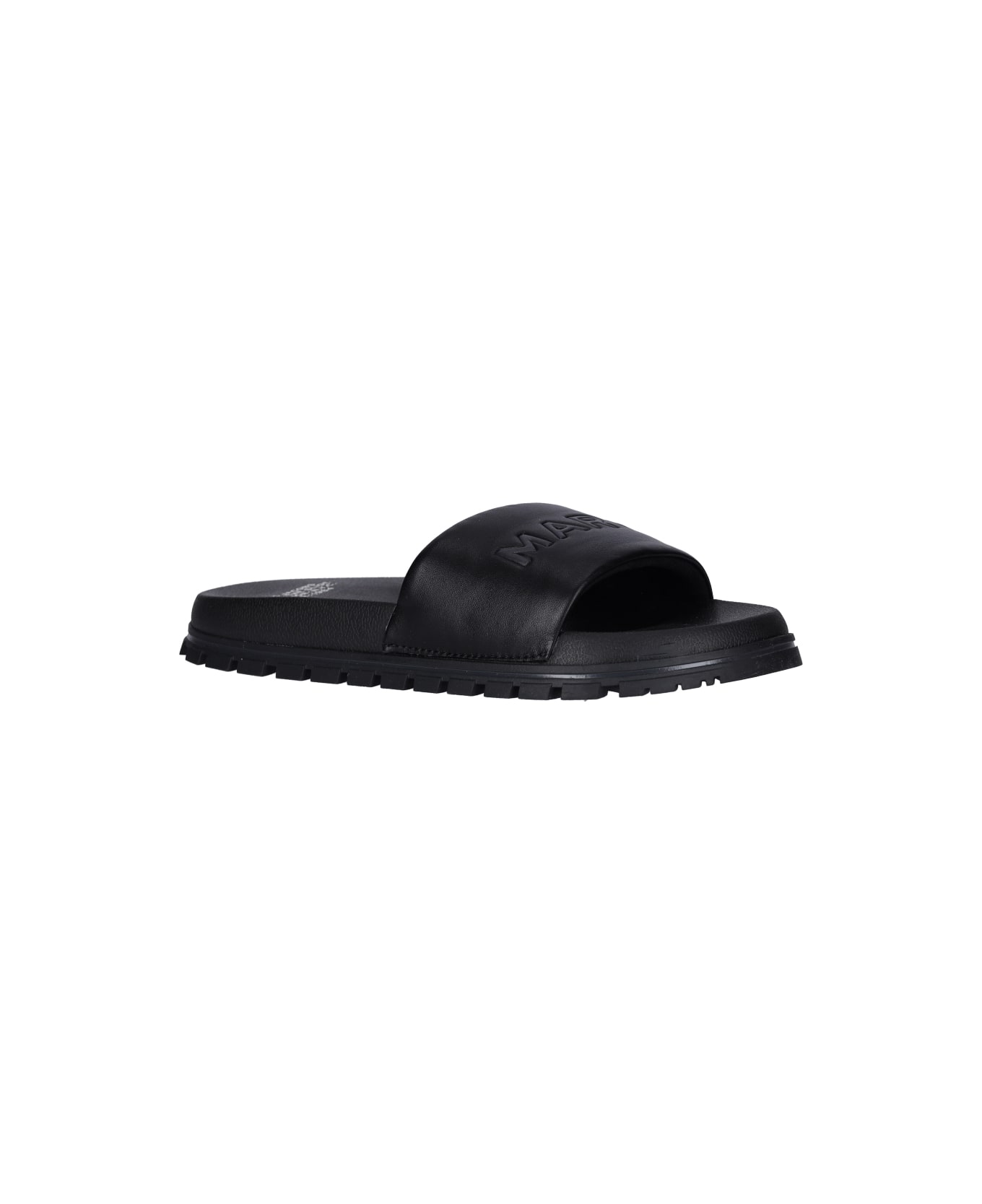 Marc Jacobs Slide Sandals 'the Leather' - Black