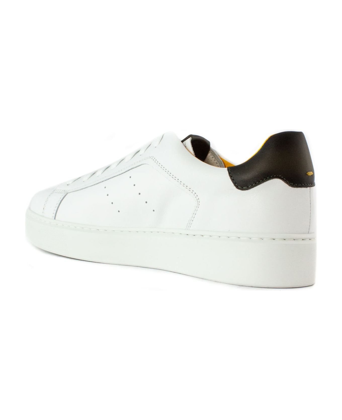 Doucal's White Leather Sneaker - White