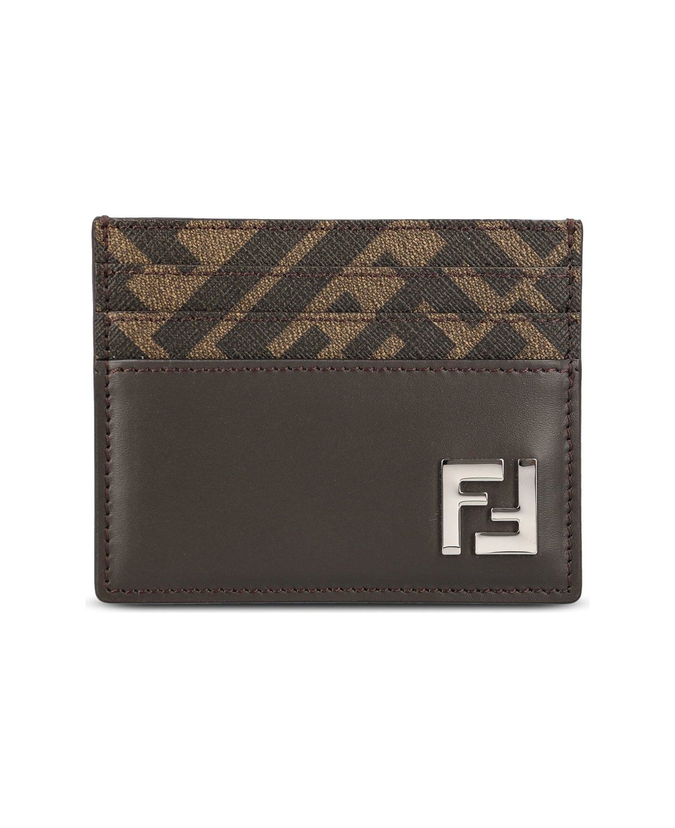 Fendi Ff Squared Card Holder - Brown