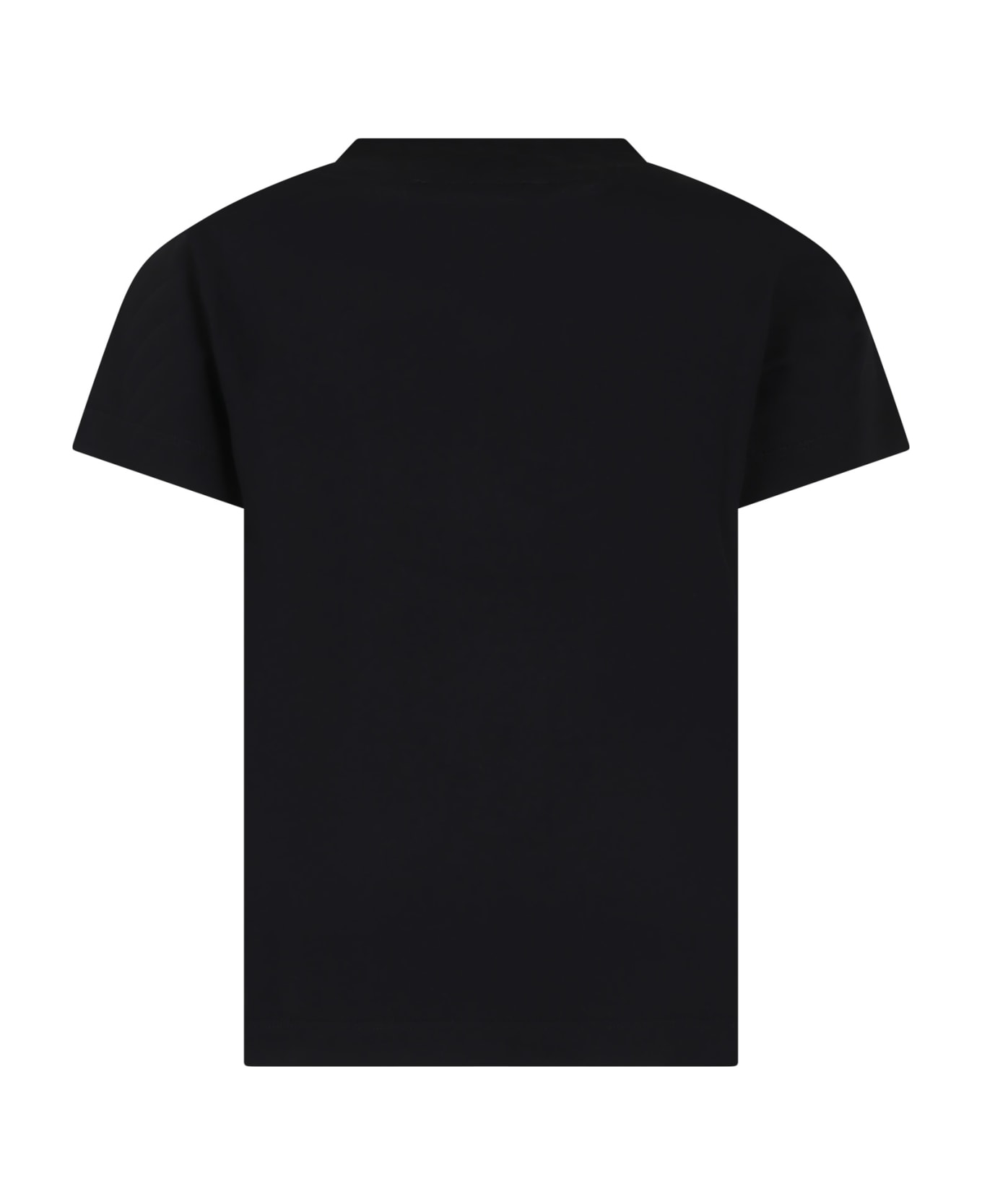 Balmain Black T-shirt For Kids With Logo - Black Tシャツ＆ポロシャツ