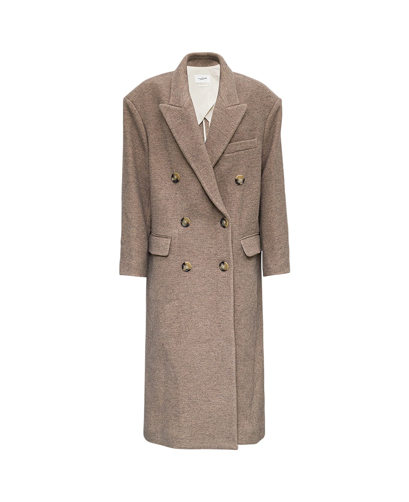 Isabel Marant Étoile Lojima Beige Wool Long Coat | italist, ALWAYS LIKE ...