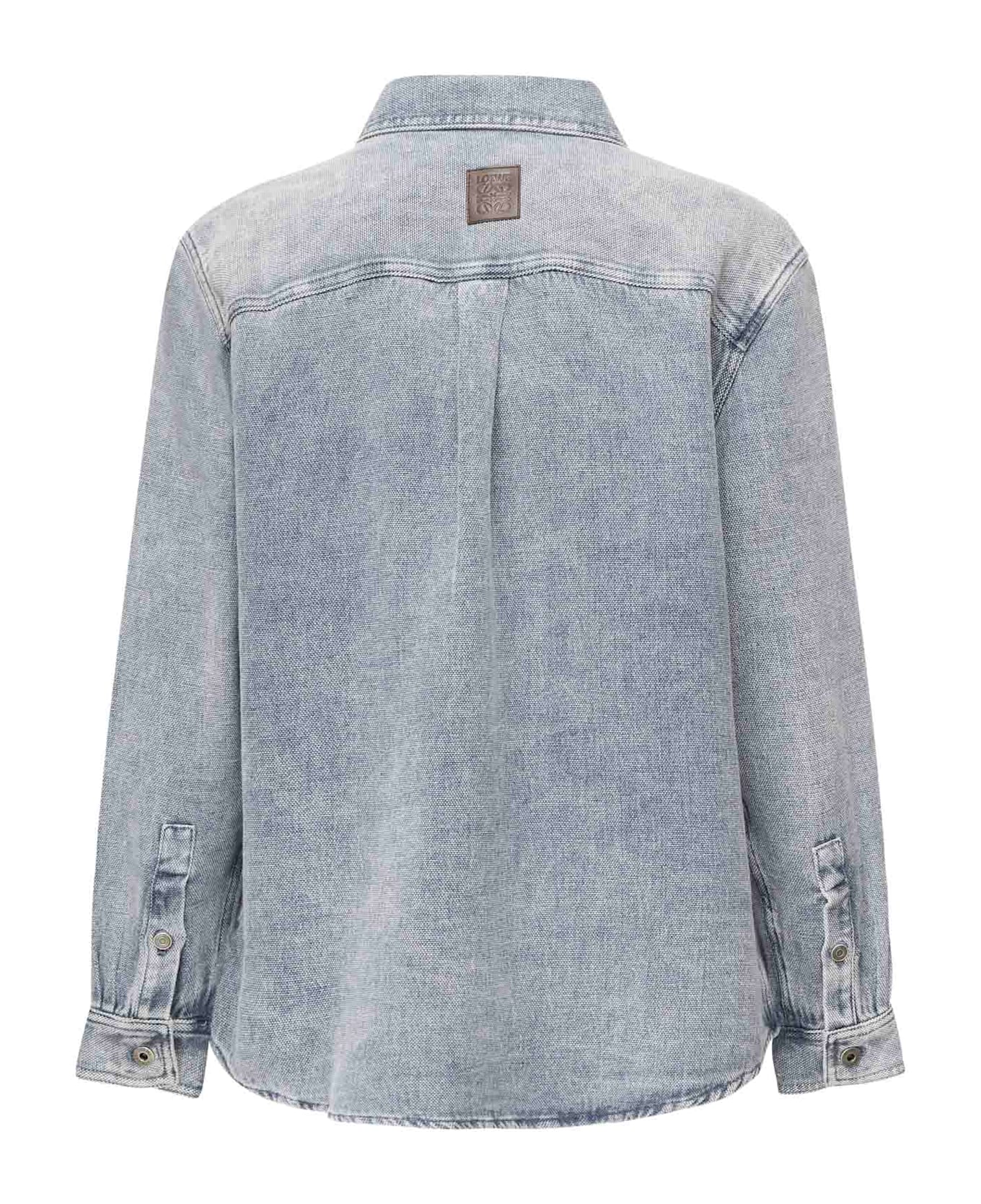 Loewe Cotton And Linen Shirt - GREY BLUE