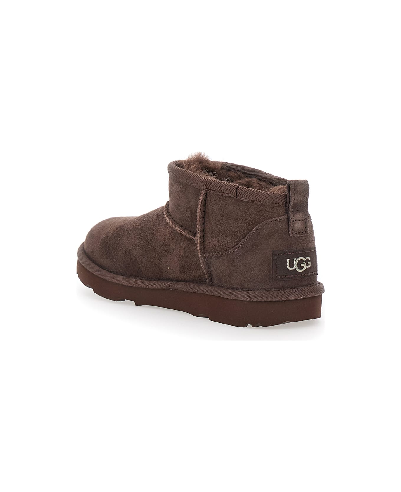 UGG Brown Ultra Mini Ugg Ankle Boots In Suede Baby Girl - Brown