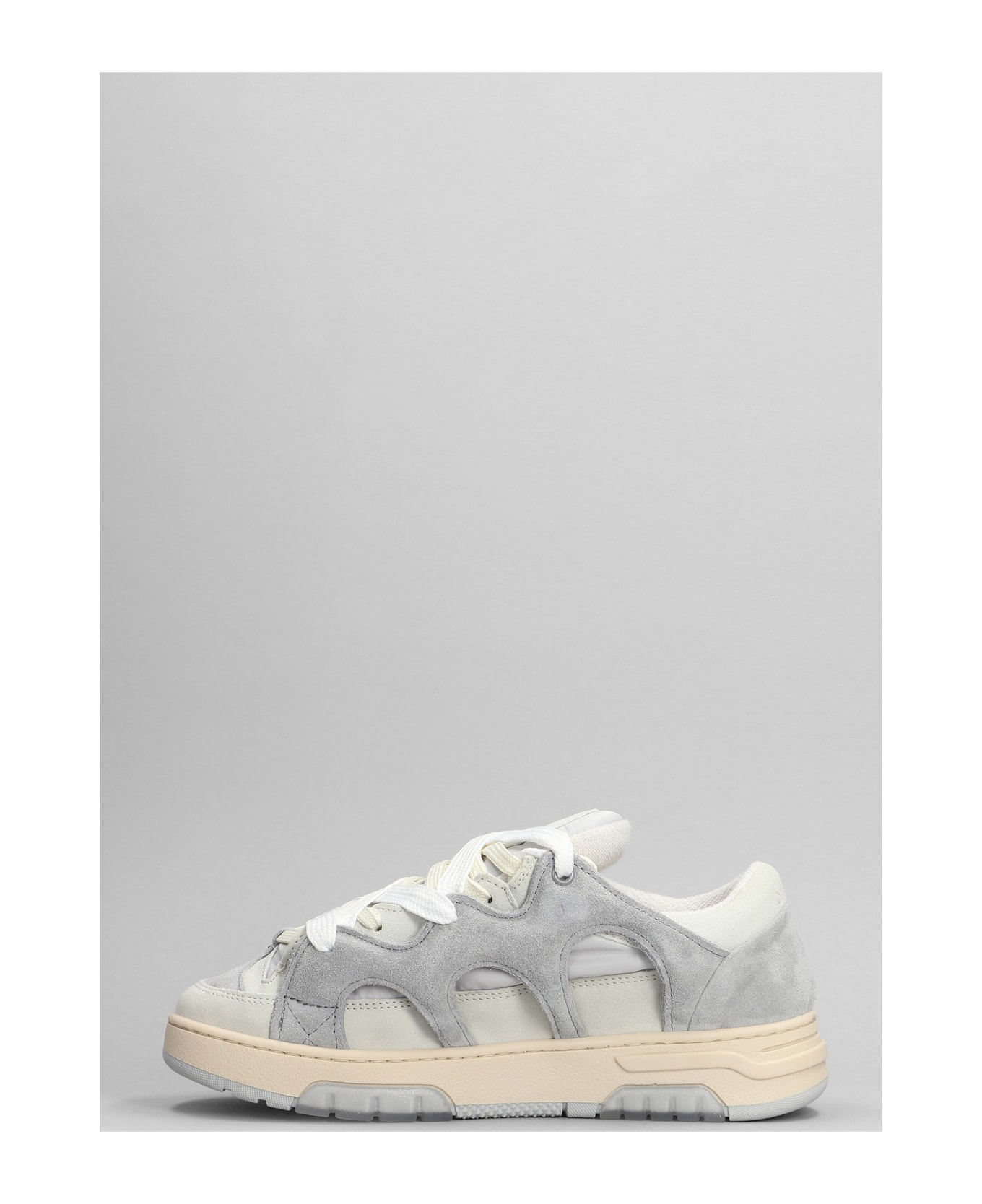Paura Santha 1 Sneakers In Grey Suede And Fabric - grey
