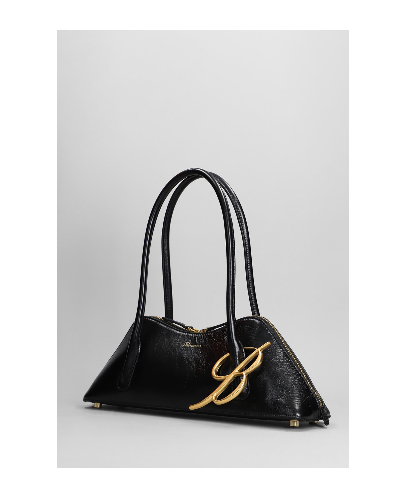 Blumarine Hand Bag In Black Leather - black