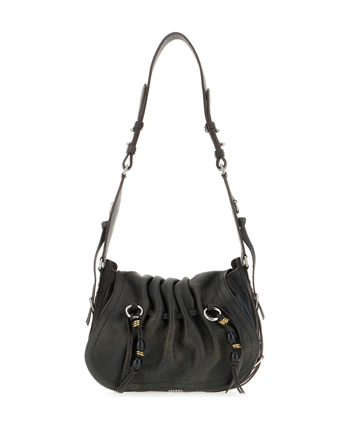 Isabel Marant Dark Brown Leather Shoulder Bag - BLACK