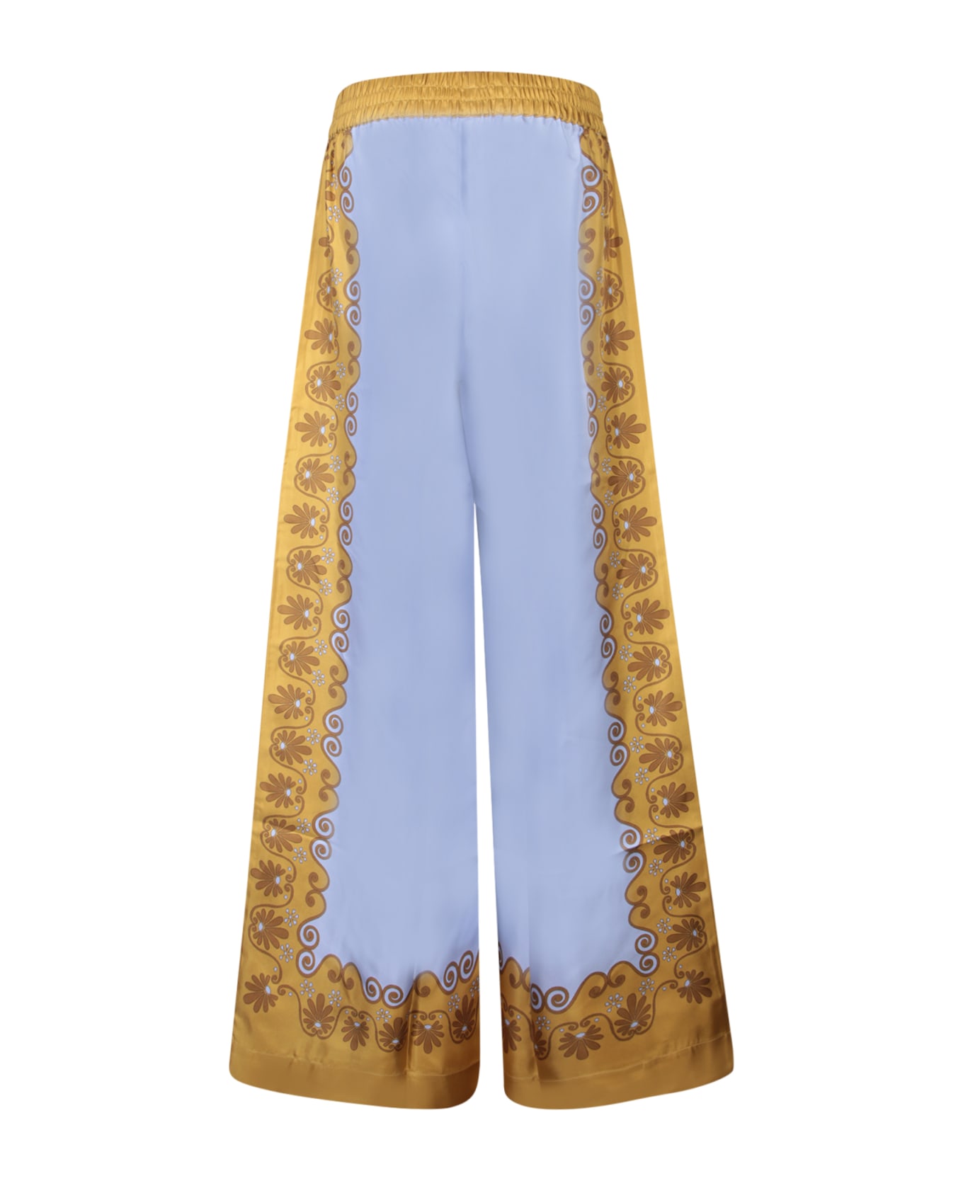 La DoubleJ Olympus Light Blue And Gold Palazzo Pants - Blue