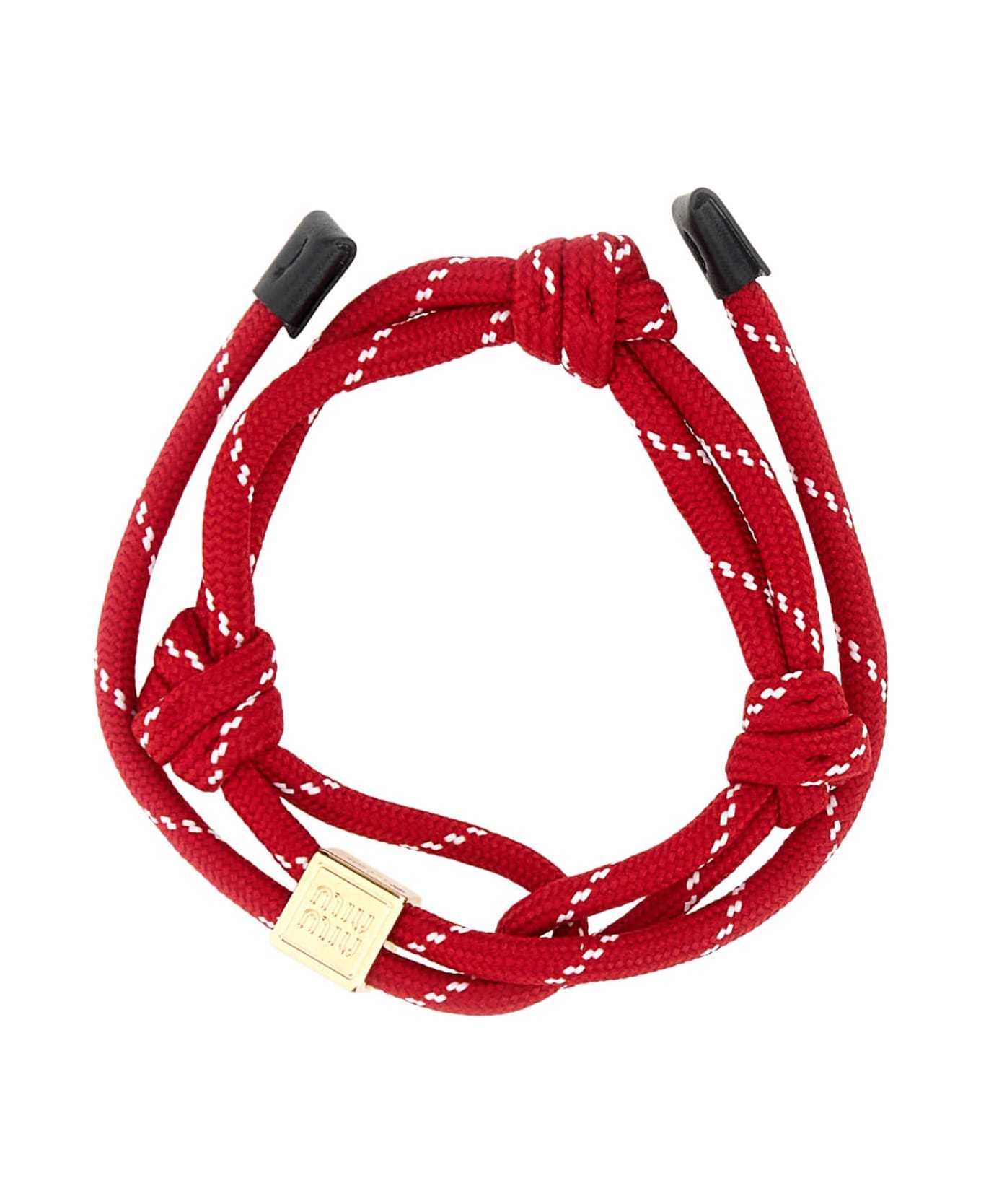 Miu Miu Red Fabric Bracelet - ROSSO