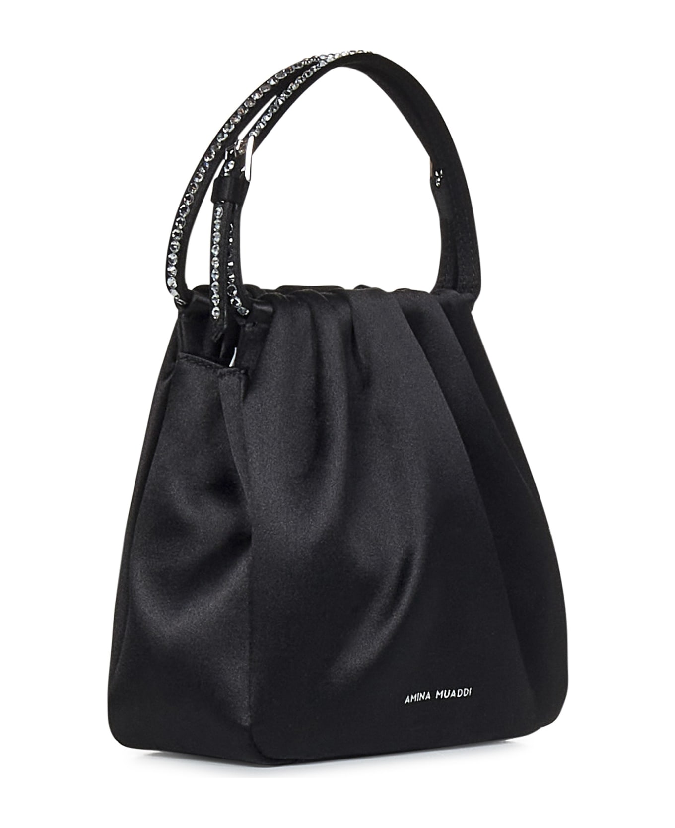 Amina Muaddi Vittoria Crystal Handbag - Black