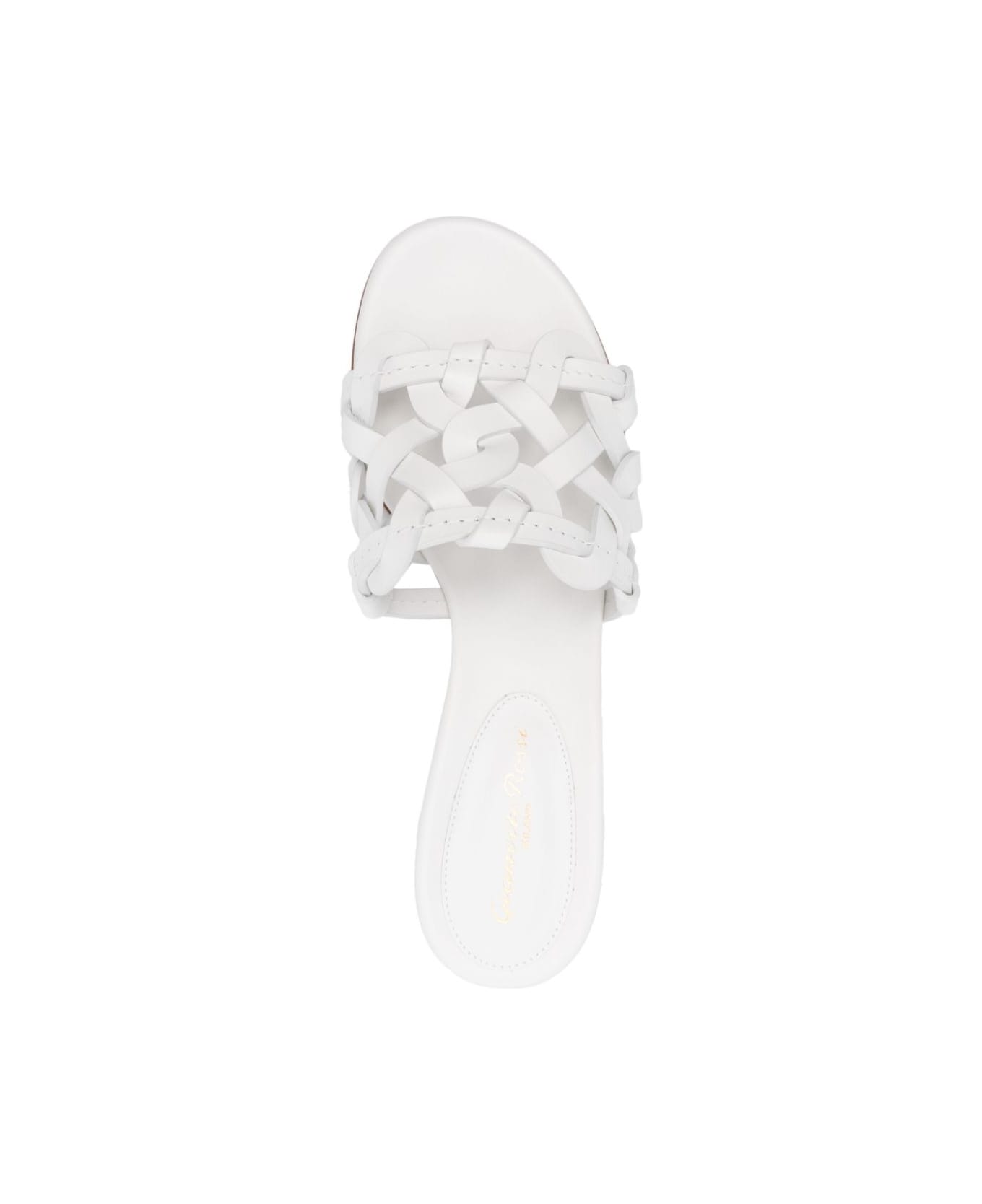Gianvito Rossi Amalfi Leather Sandals - White