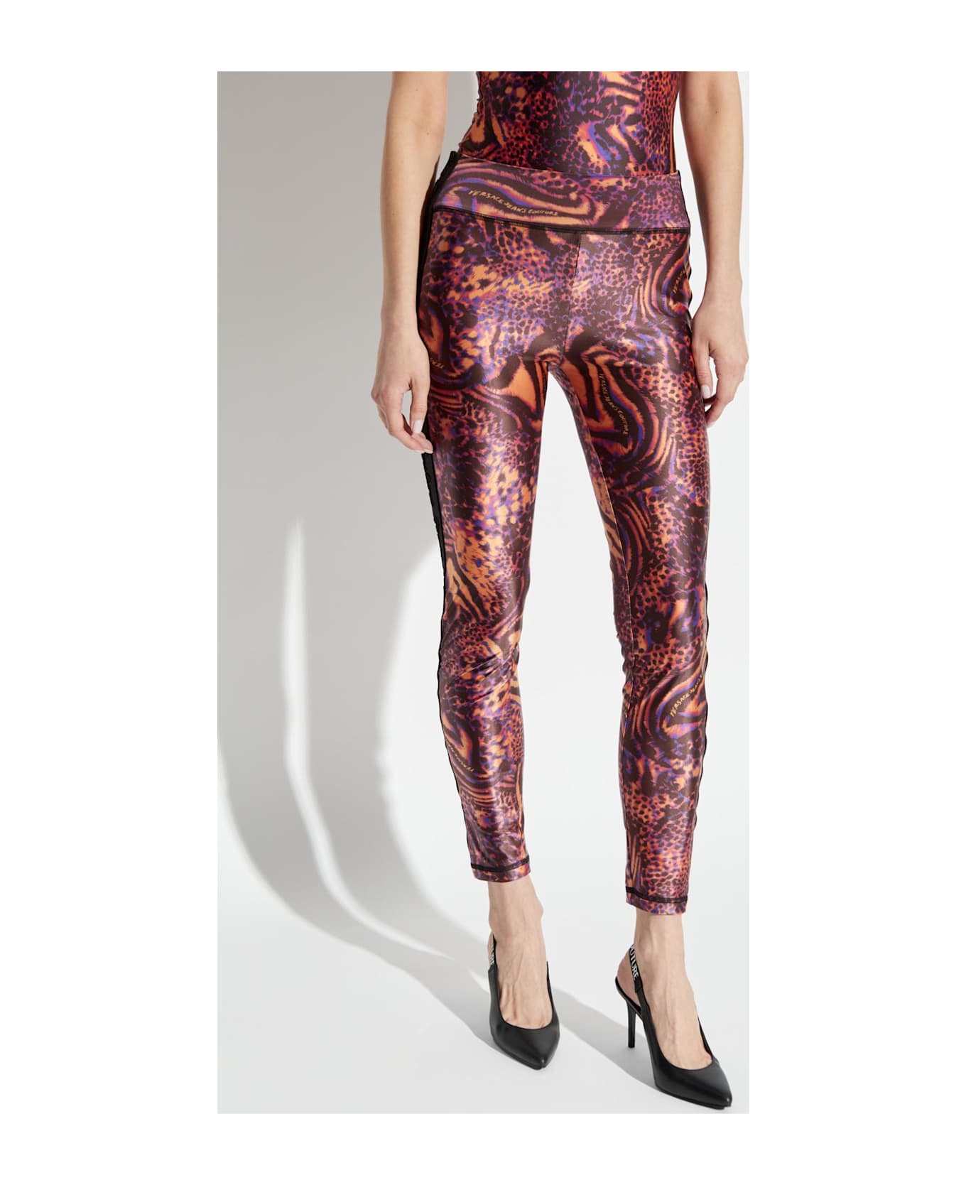 Versace Jeans Couture Leggings With Animal Print - MULTICOLOUR