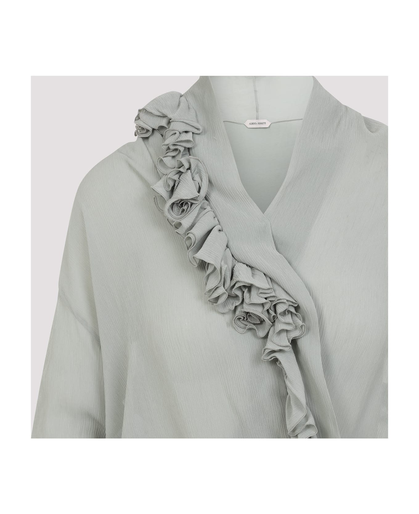 Alberta Ferretti Creponne Blouse - Ghiaccio