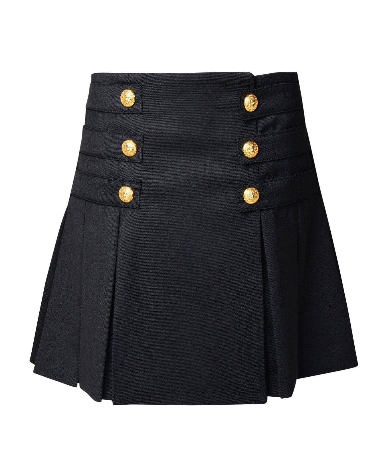 Balmain Button Embellished Pleated Skirt