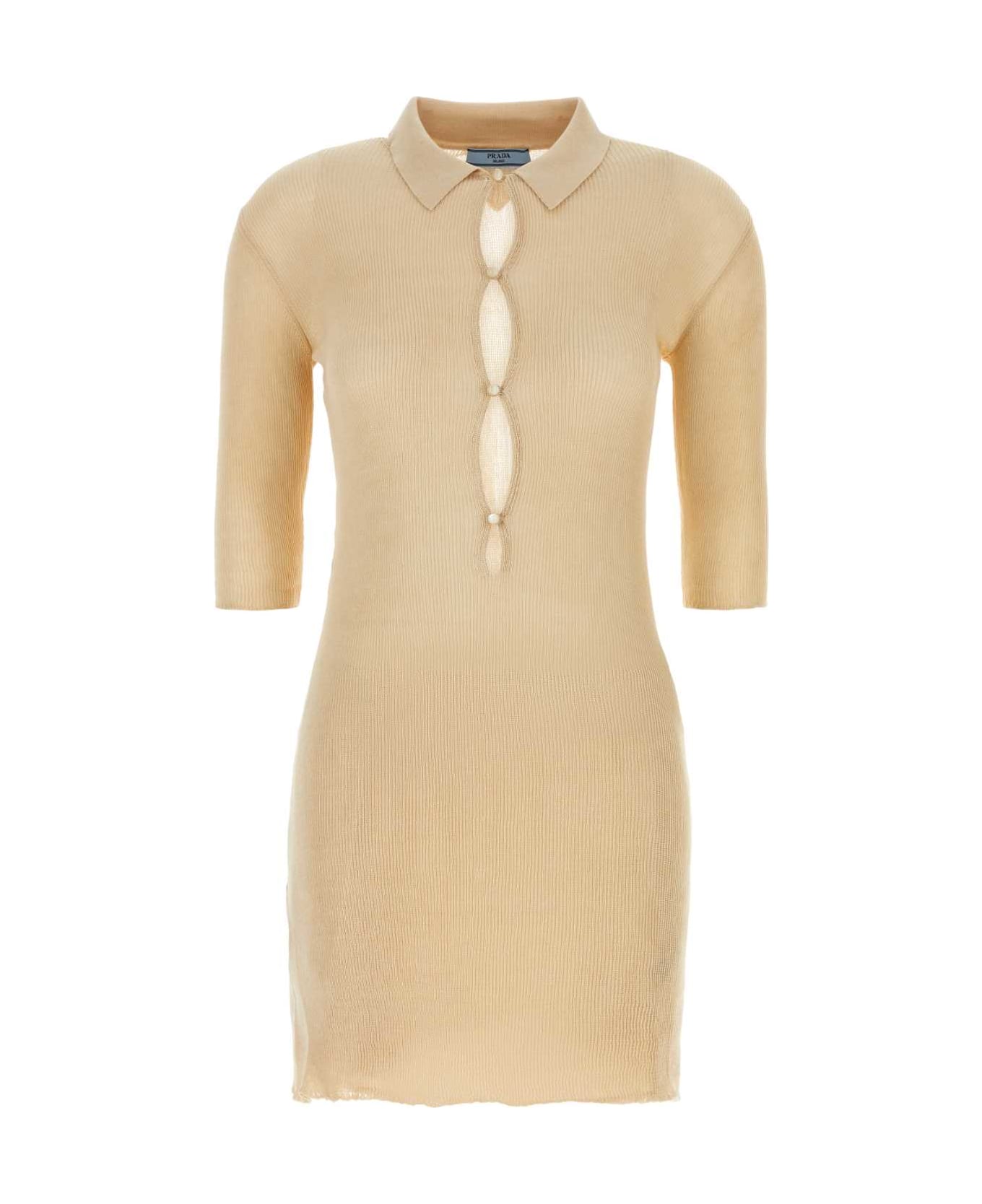 Prada Sand Cotton Polo Dress - SABBIA