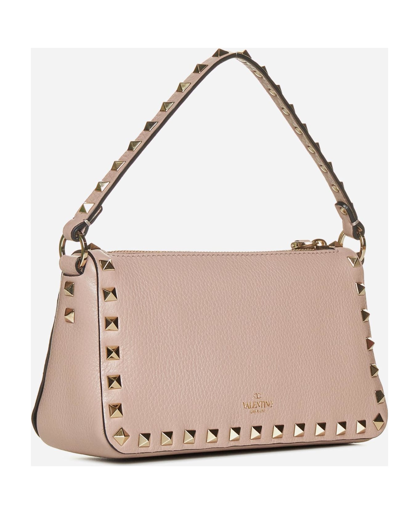 Valentino Garavani Rockstud Leather Small Bag - Poudre