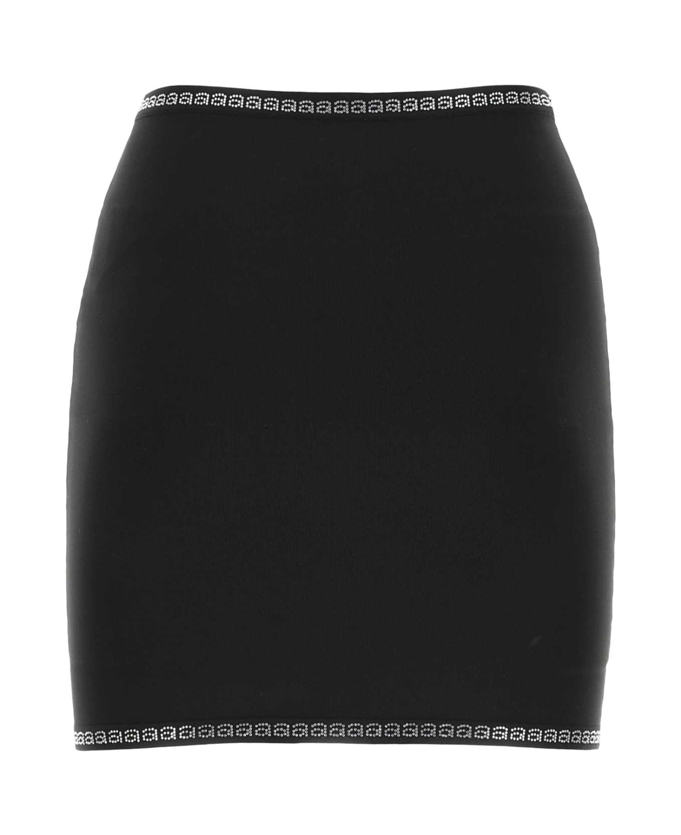 Alexander Wang Black Stretch Nylon Mini Skirt - BLACK