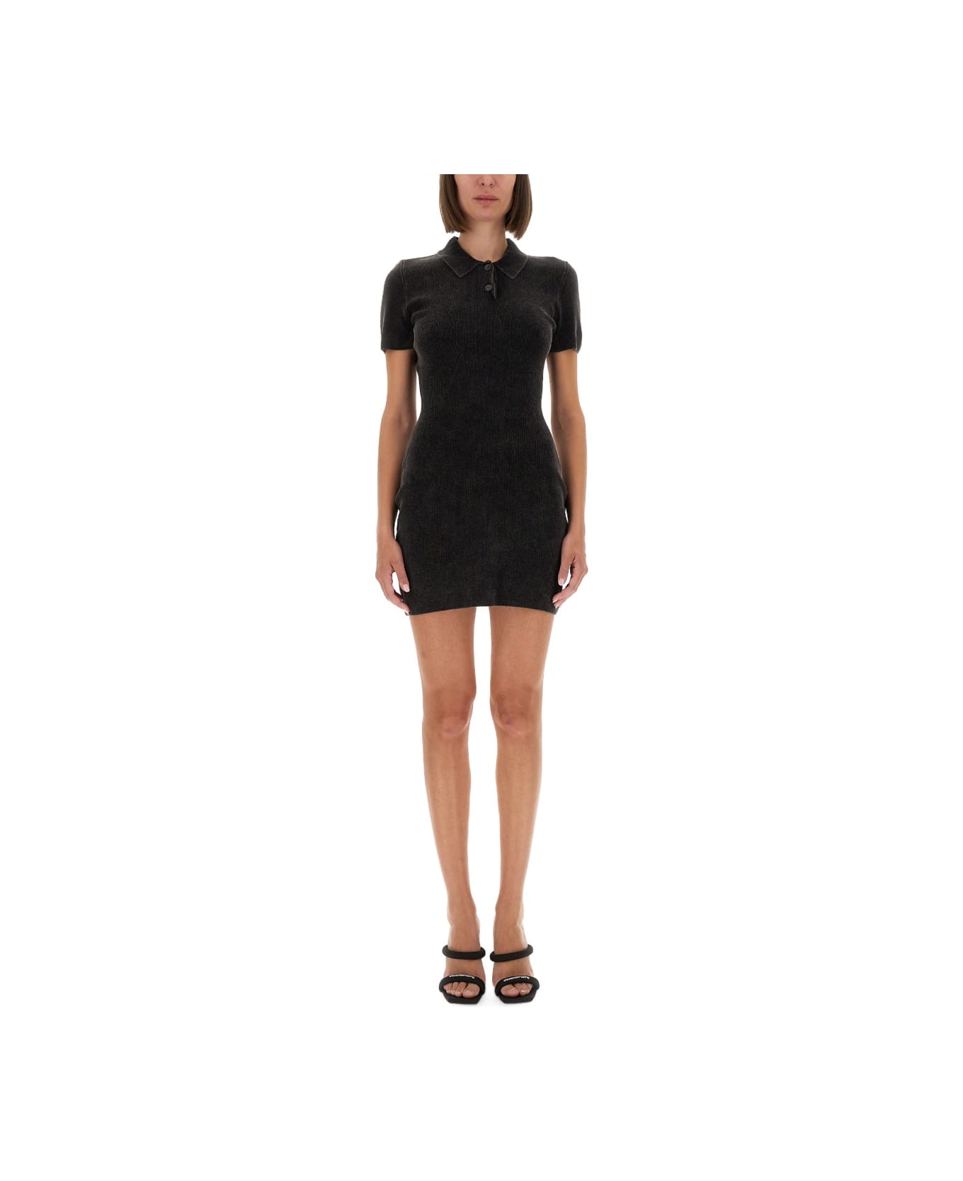 Alexander Wang Mini Dress With Polo Collar - CHARCOAL