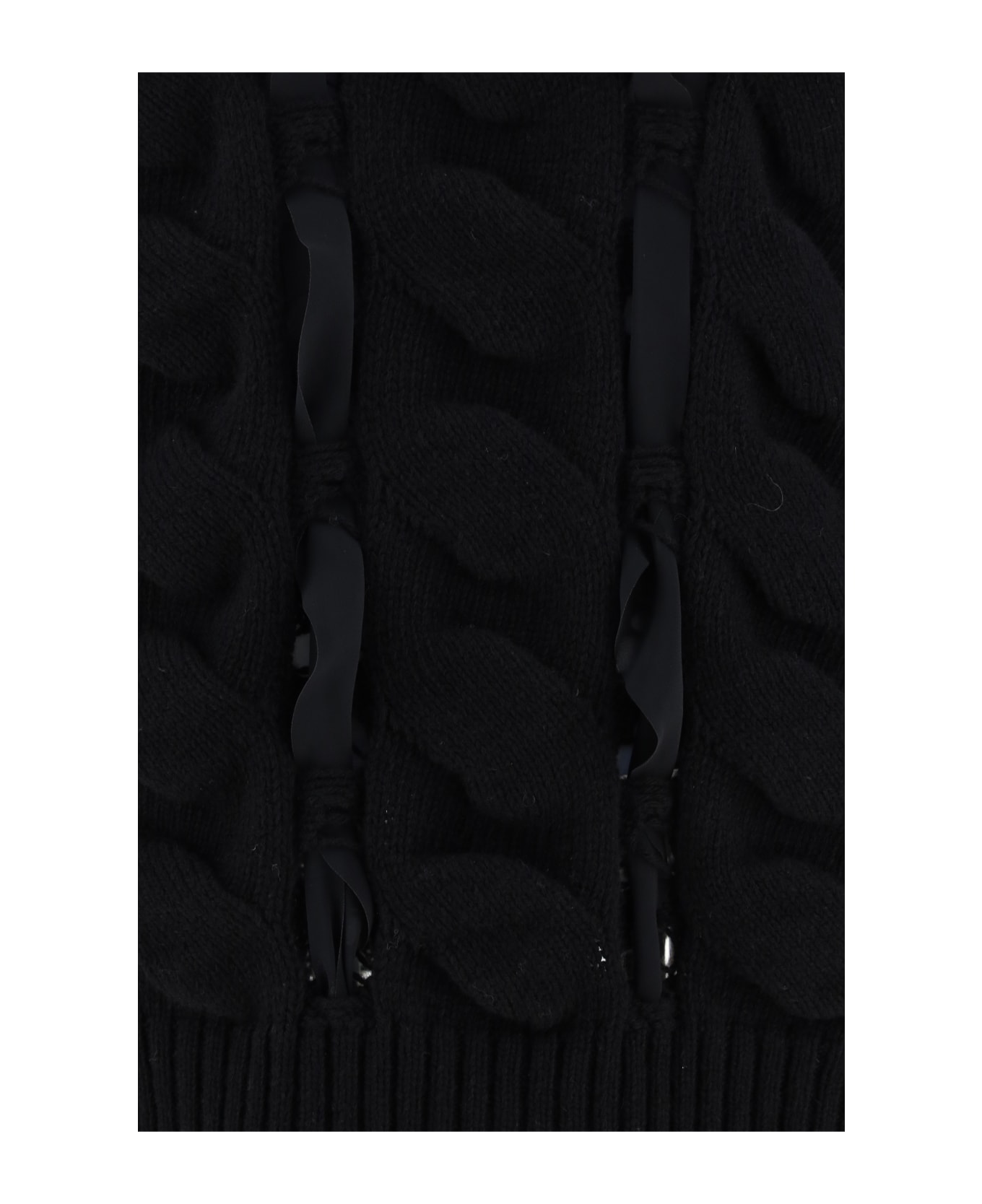 Blumarine Rouched Turtleneck Sweater Blumarine - BLACK