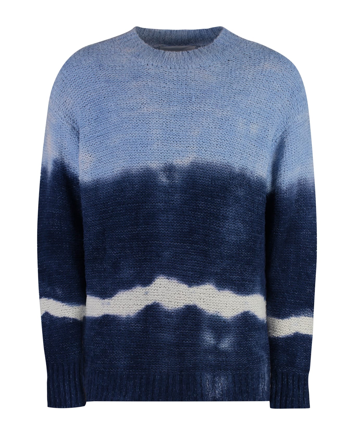 Isabel Marant Henley Cotton Blend Crew-neck Sweater - blue