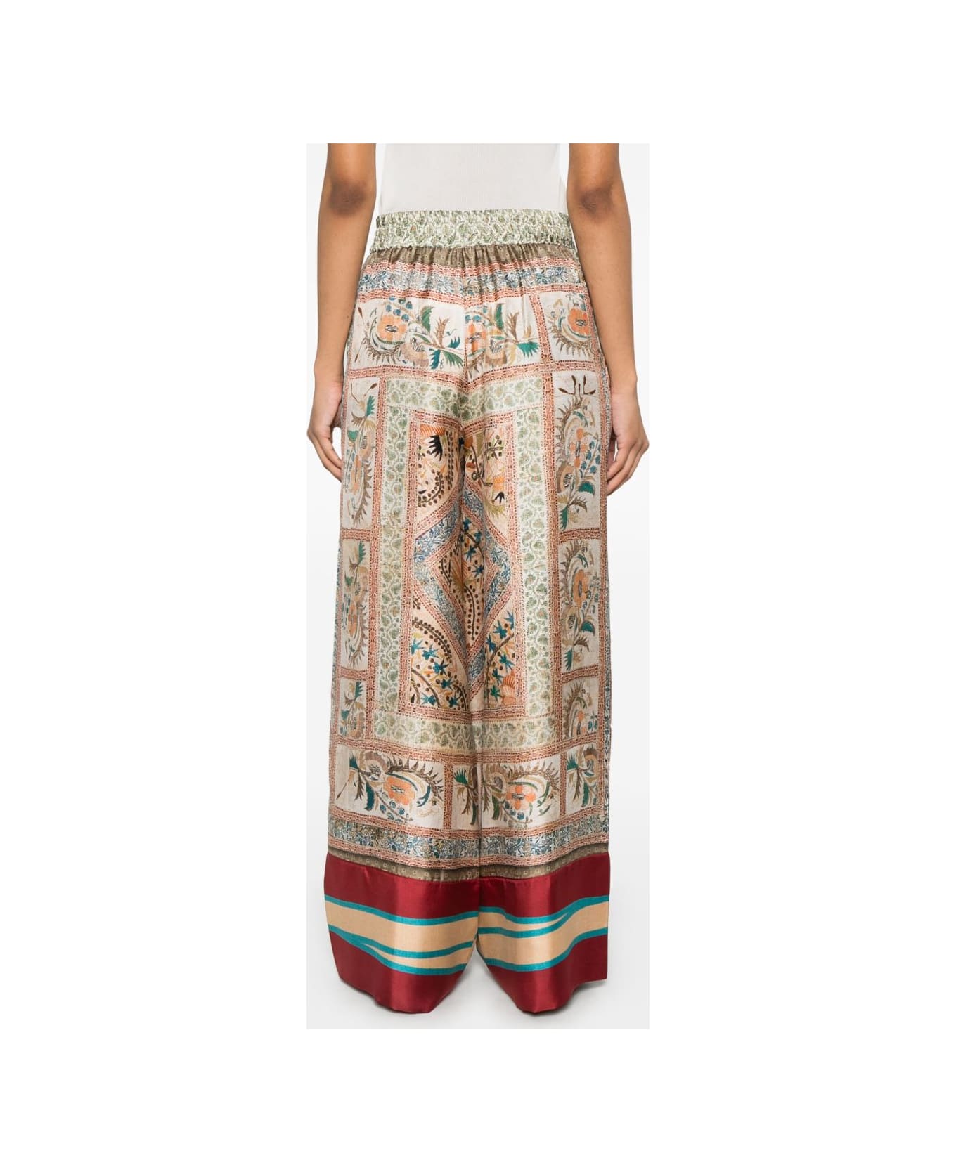 Pierre-Louis Mascia Printed Silk Trouser - Beige